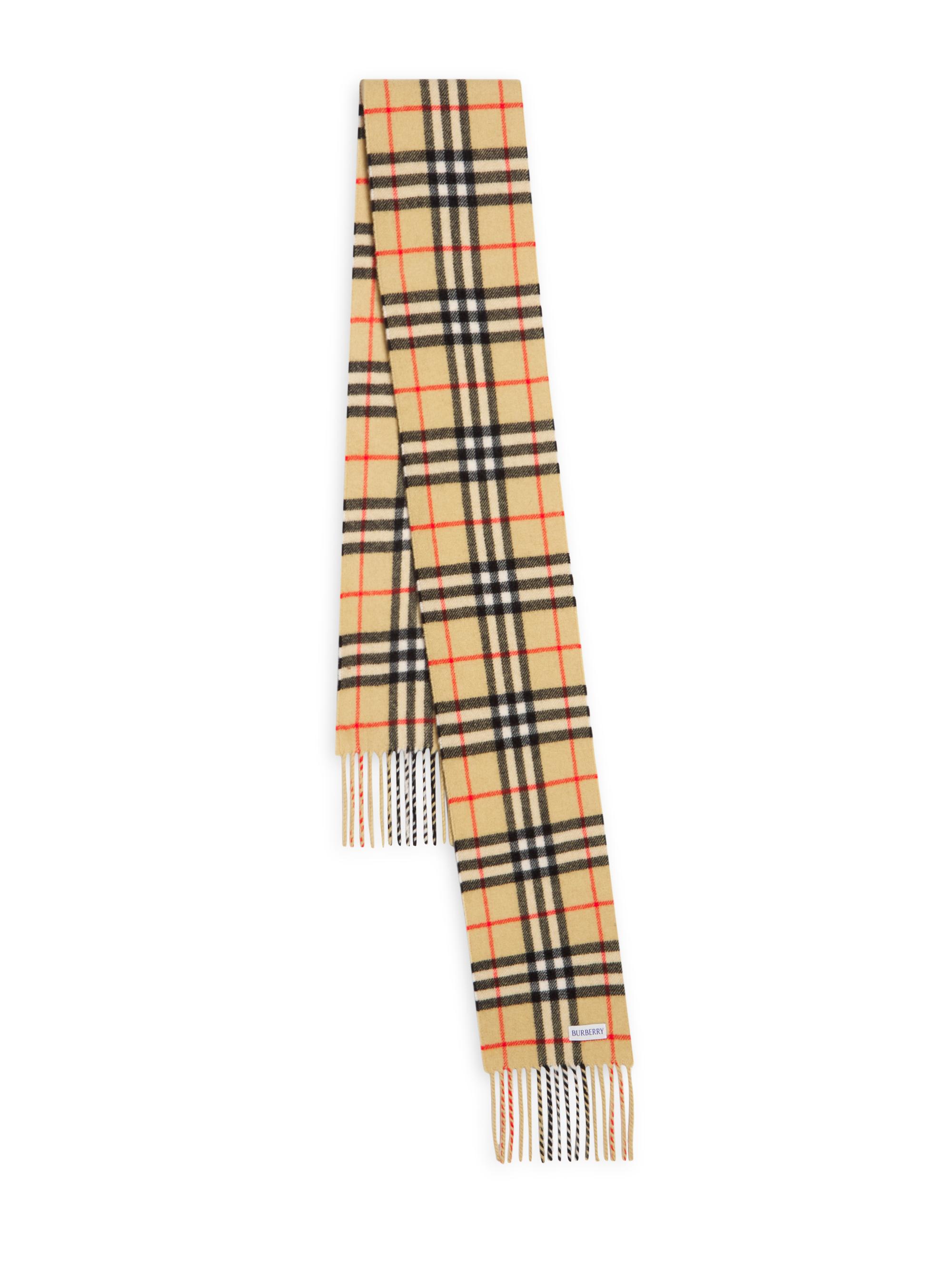 Burberry Men's Check Cashmere Scarf - Sand