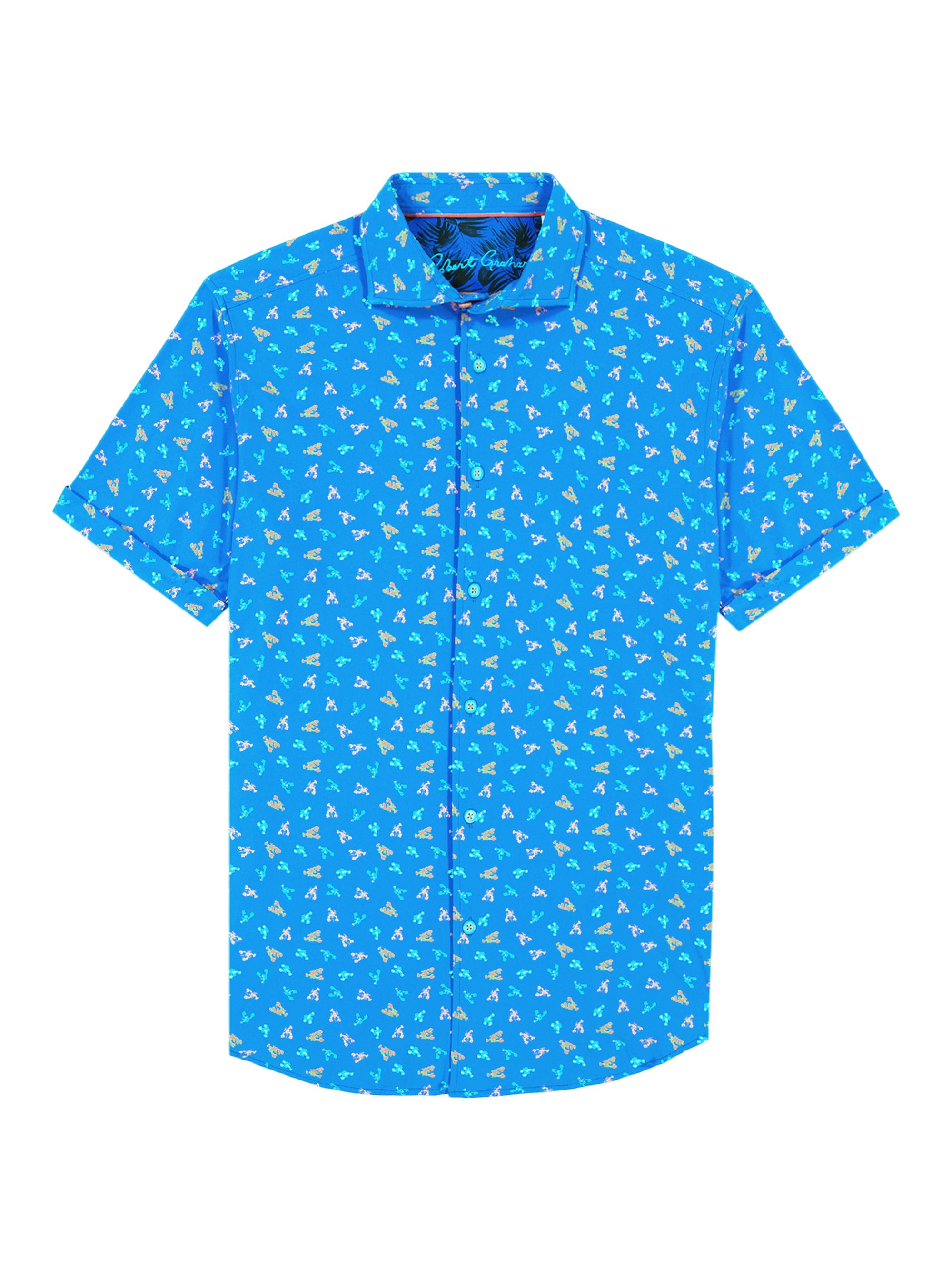 Robert Graham Men's Lobster Roll Graphic Knit Shirt - Blue