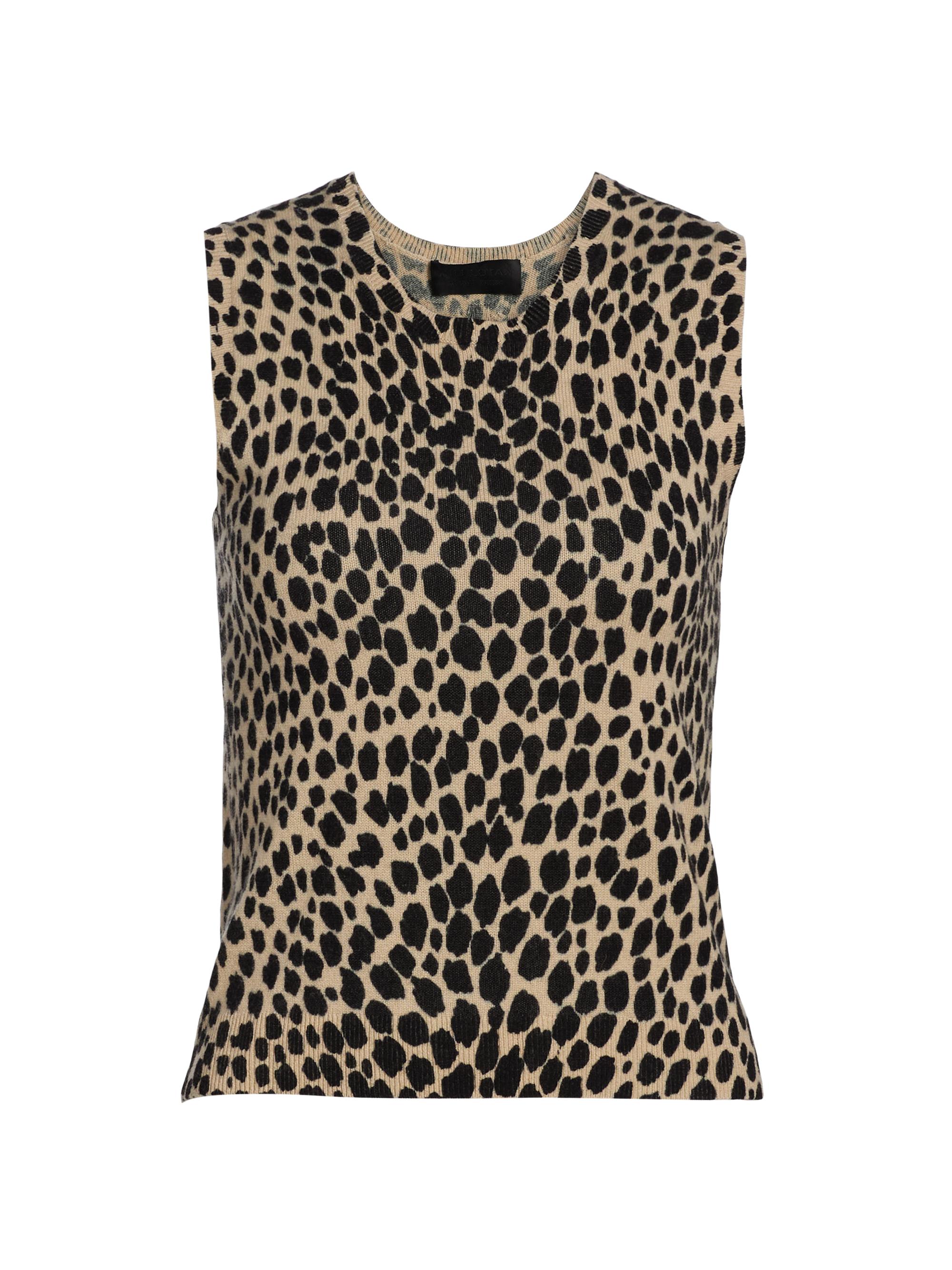 Nili Lotan Women's Nessa Cheetah Print Cashmere Tank - Taupe Black Cheetah