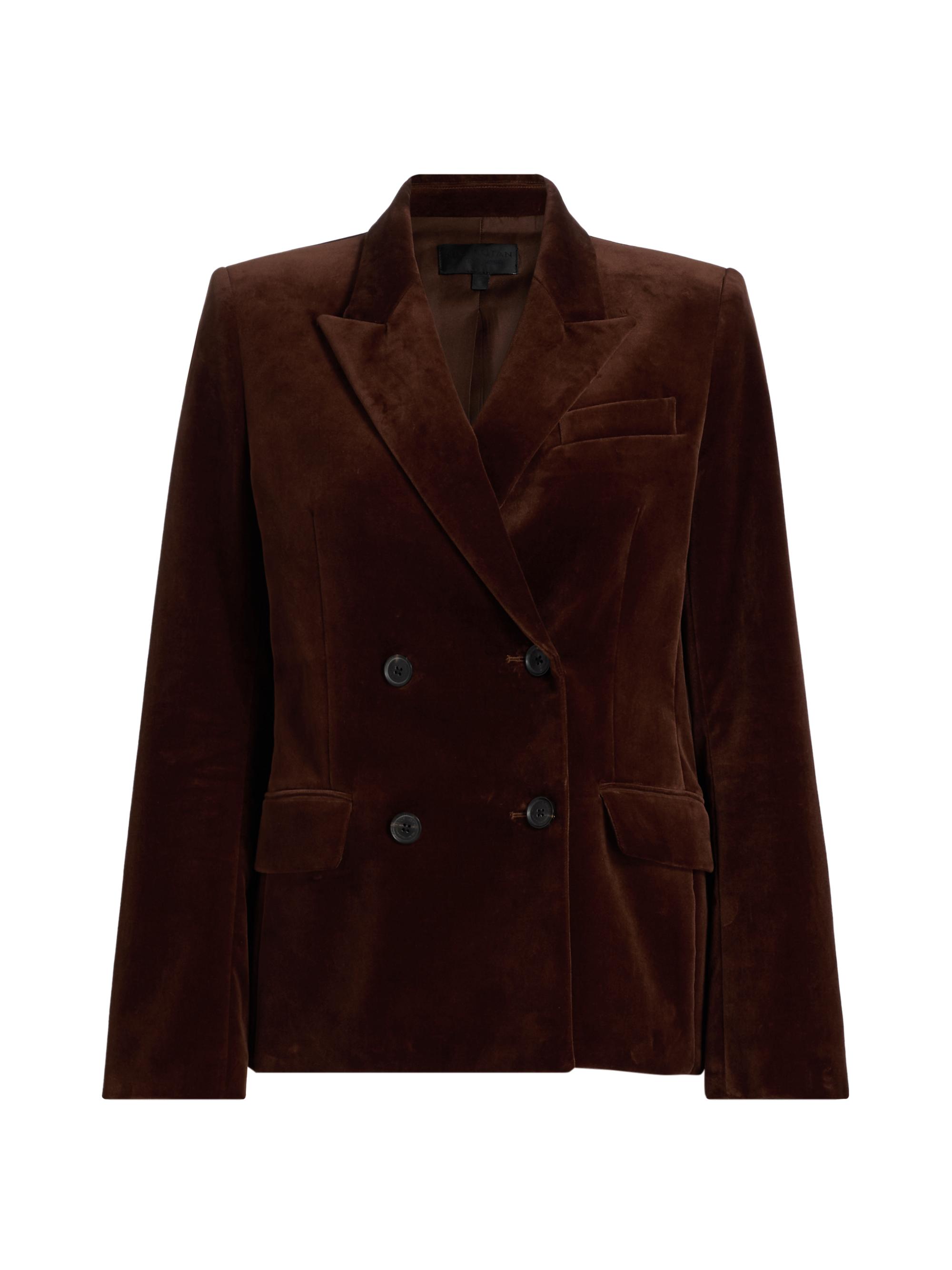 Nili Lotan Veda Pinstripe Stretch-Wool Double-Breasted Jacket