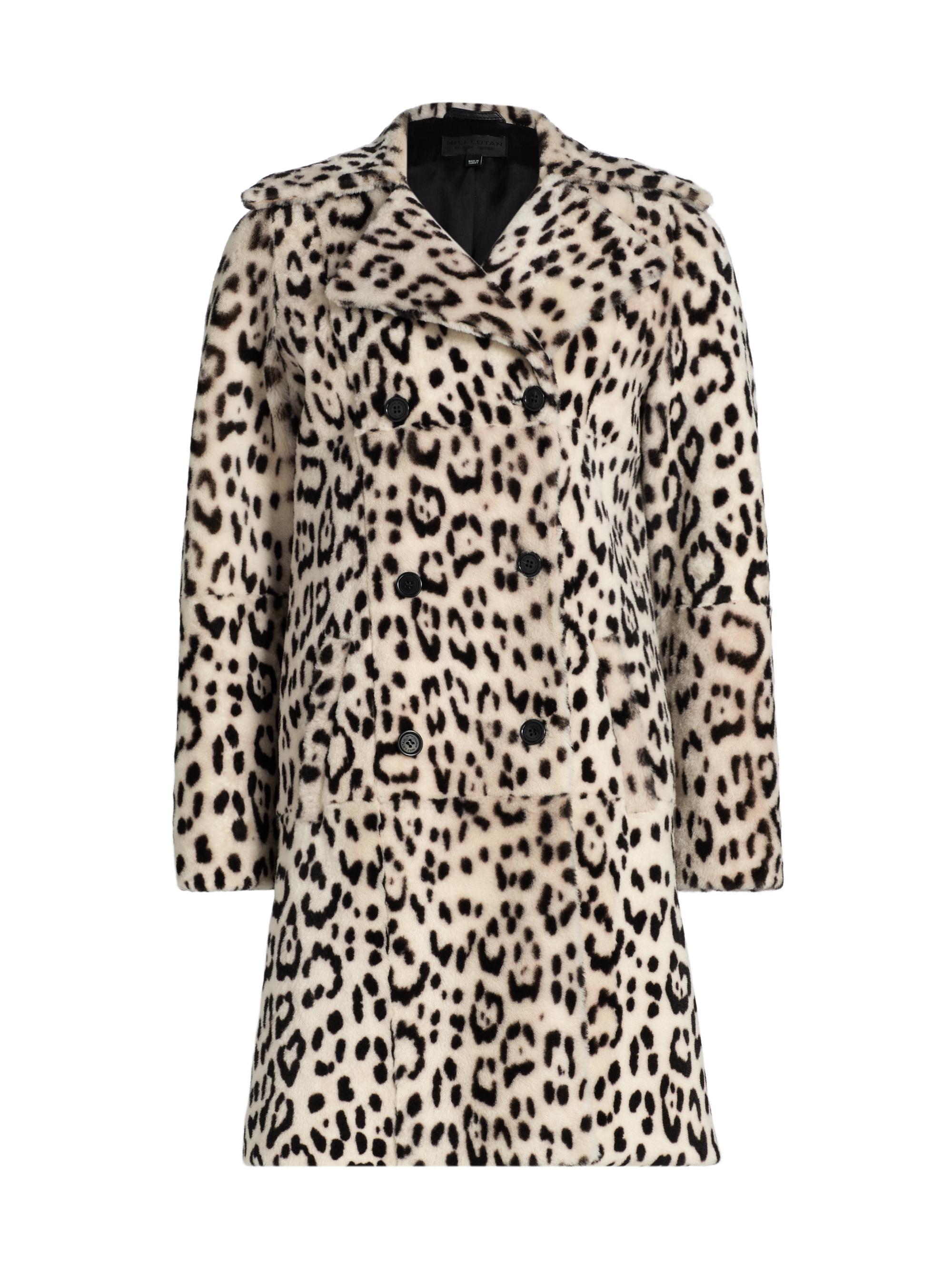 Nili Lotan Women's Crystal Leopard Print Duster Coat - Snow Leopard