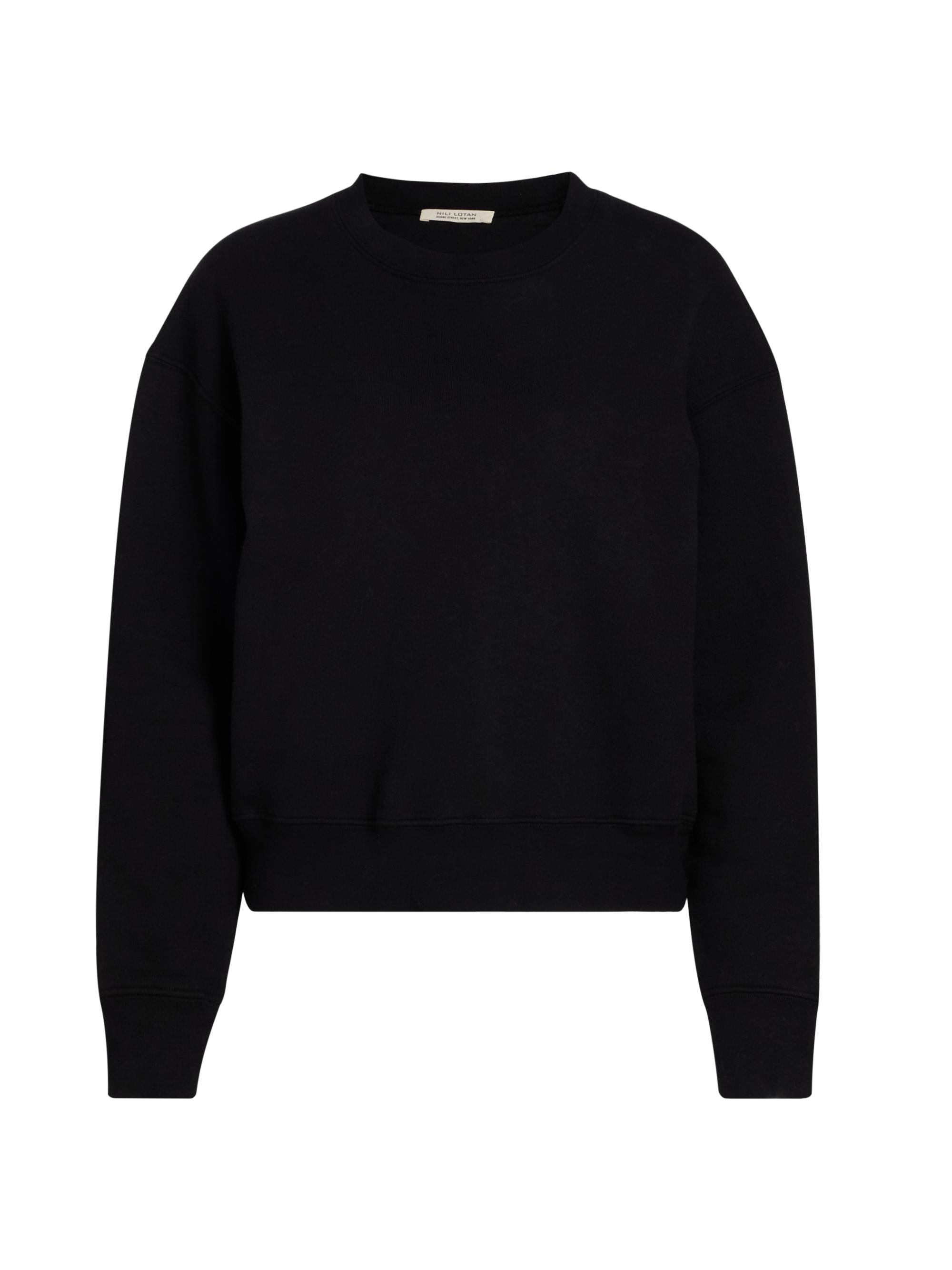 Nili Lotan Women's Gortana Cotton Crewneck Sweatshirt - Black