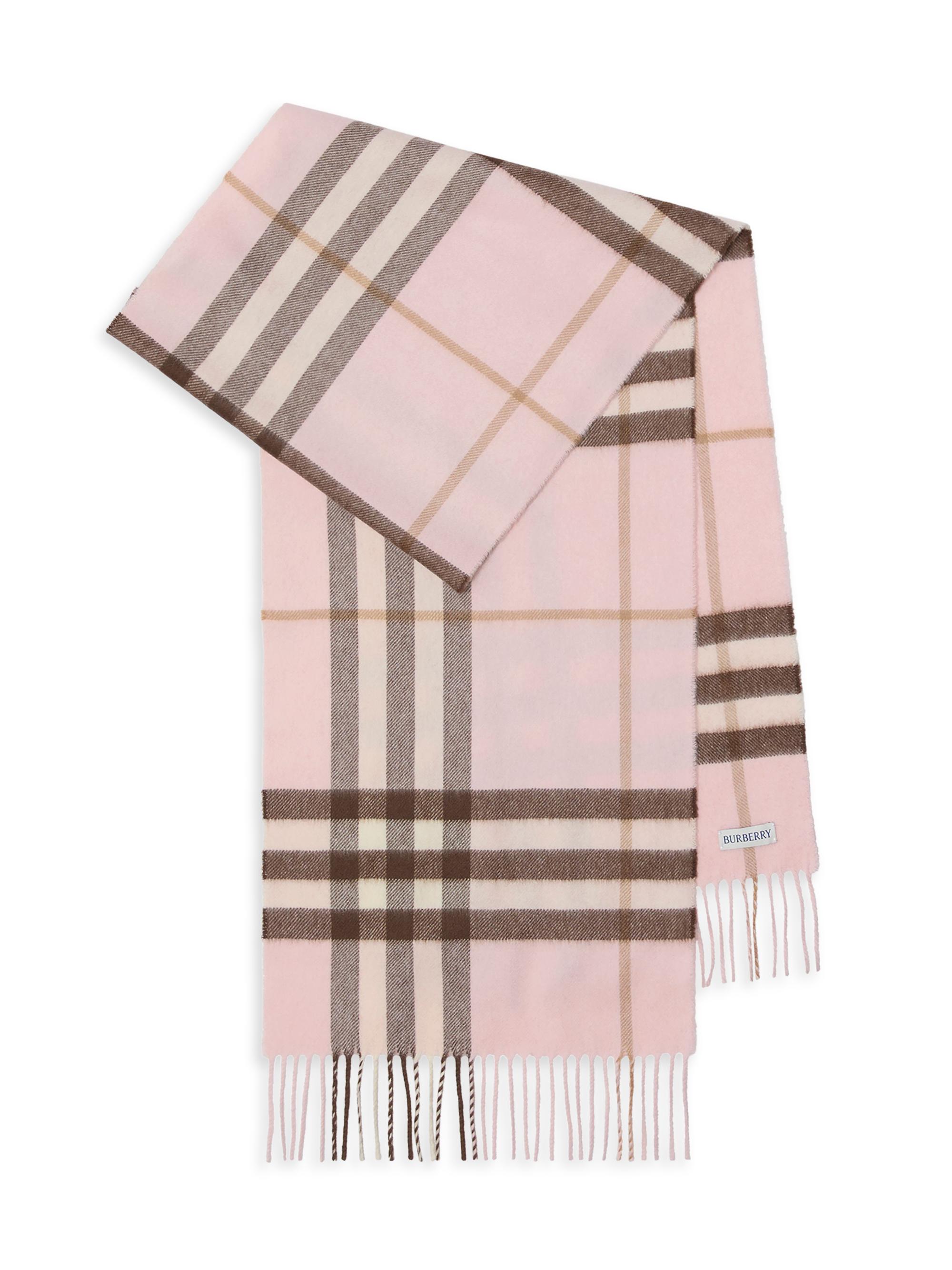 Burberry Women's Check Cashmere Scarf - Bow Pink