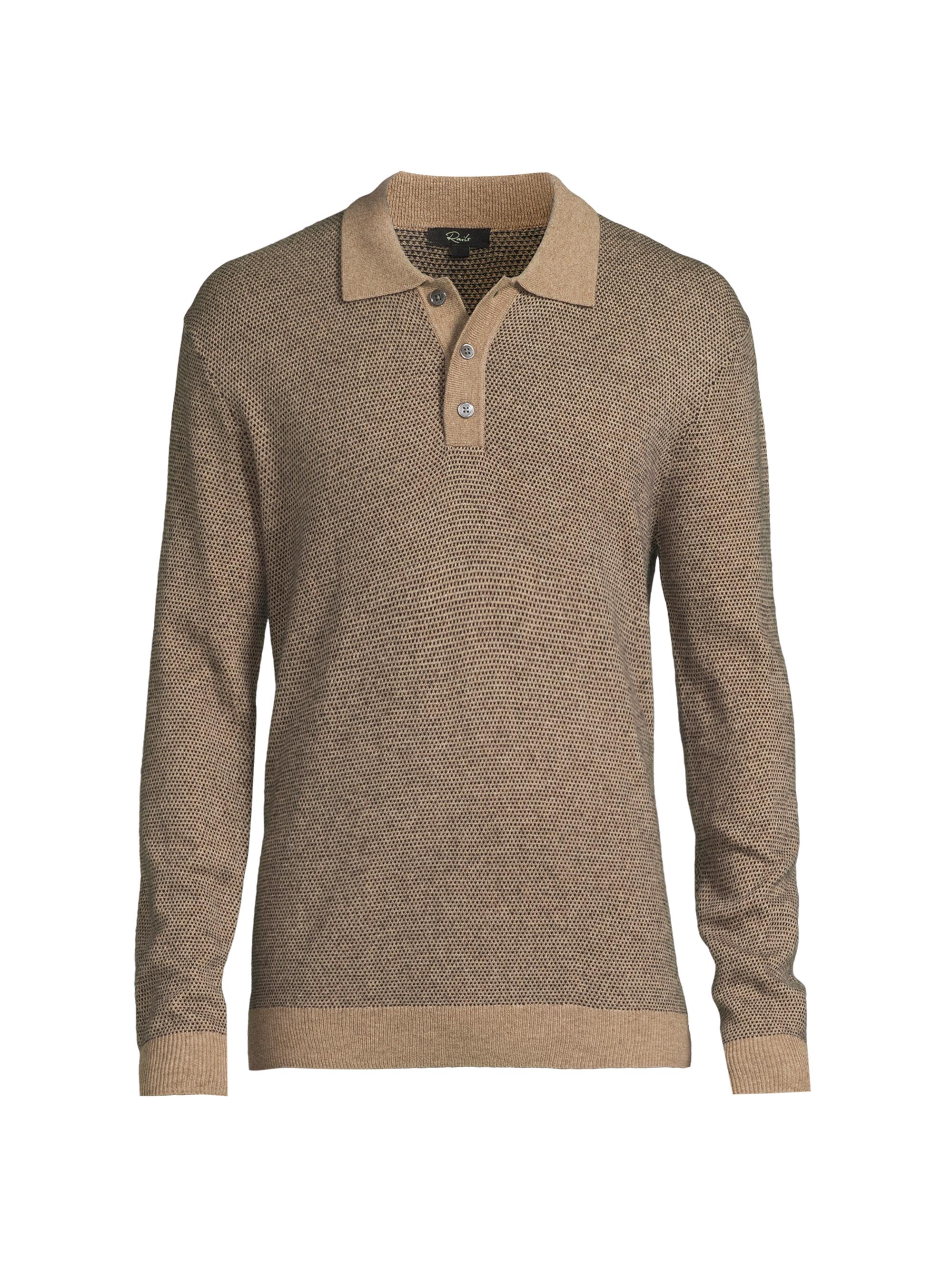 Rails Men's Anders Wool-Blend Polo Sweater - Flax Navy