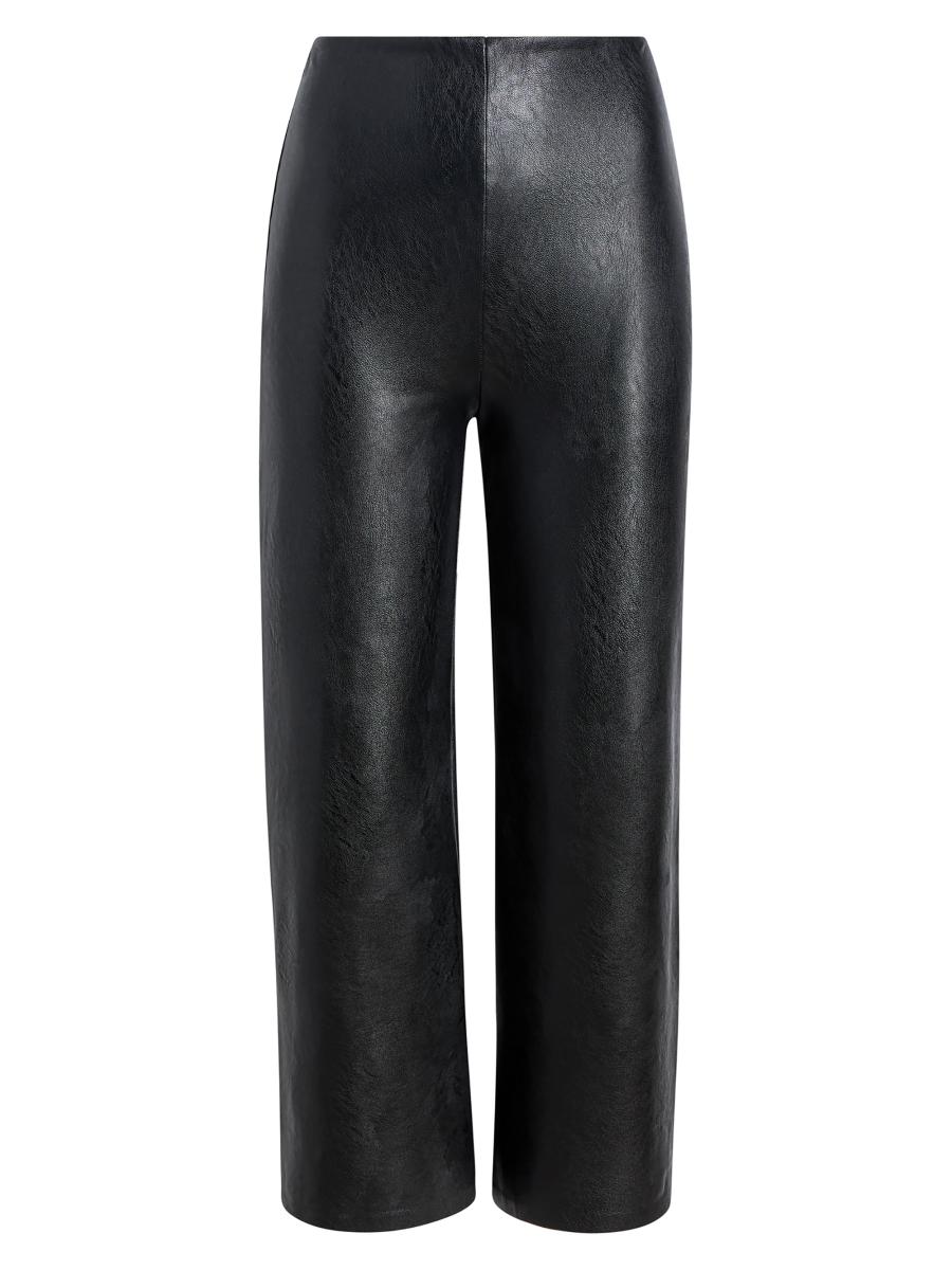 Commando Women's Faux-leather Cropped Wide-leg Pants In Black