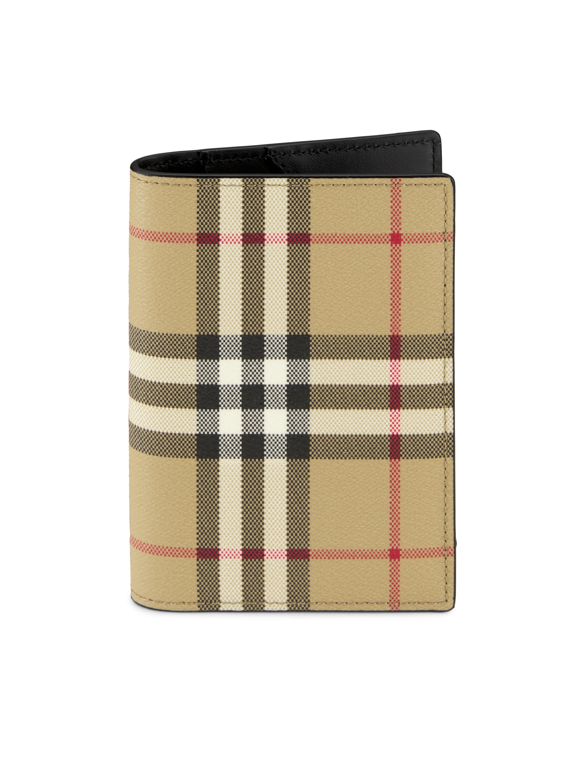 Burberry Check Cotton-Blend Passport Holder | Saks Fifth Avenue