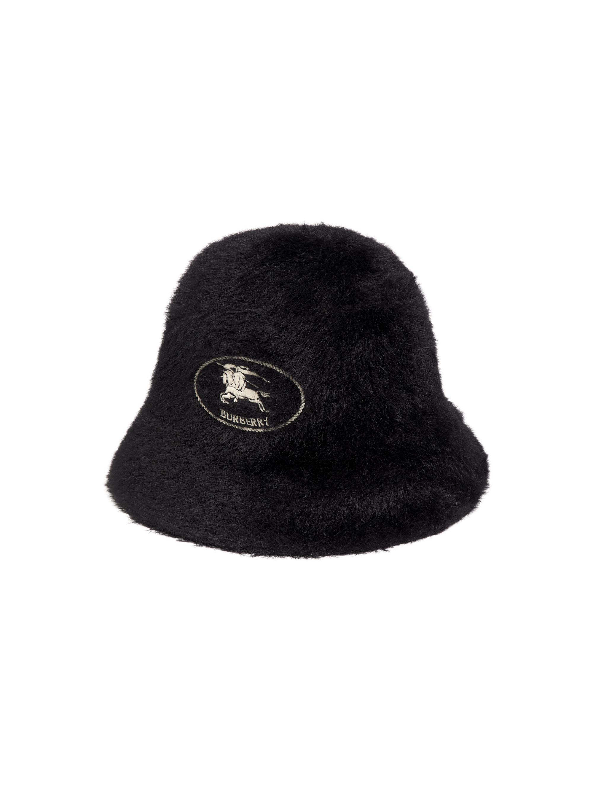 Burberry EKD Embroidered Faux-Fur Bucket Hat | Saks Fifth Avenue