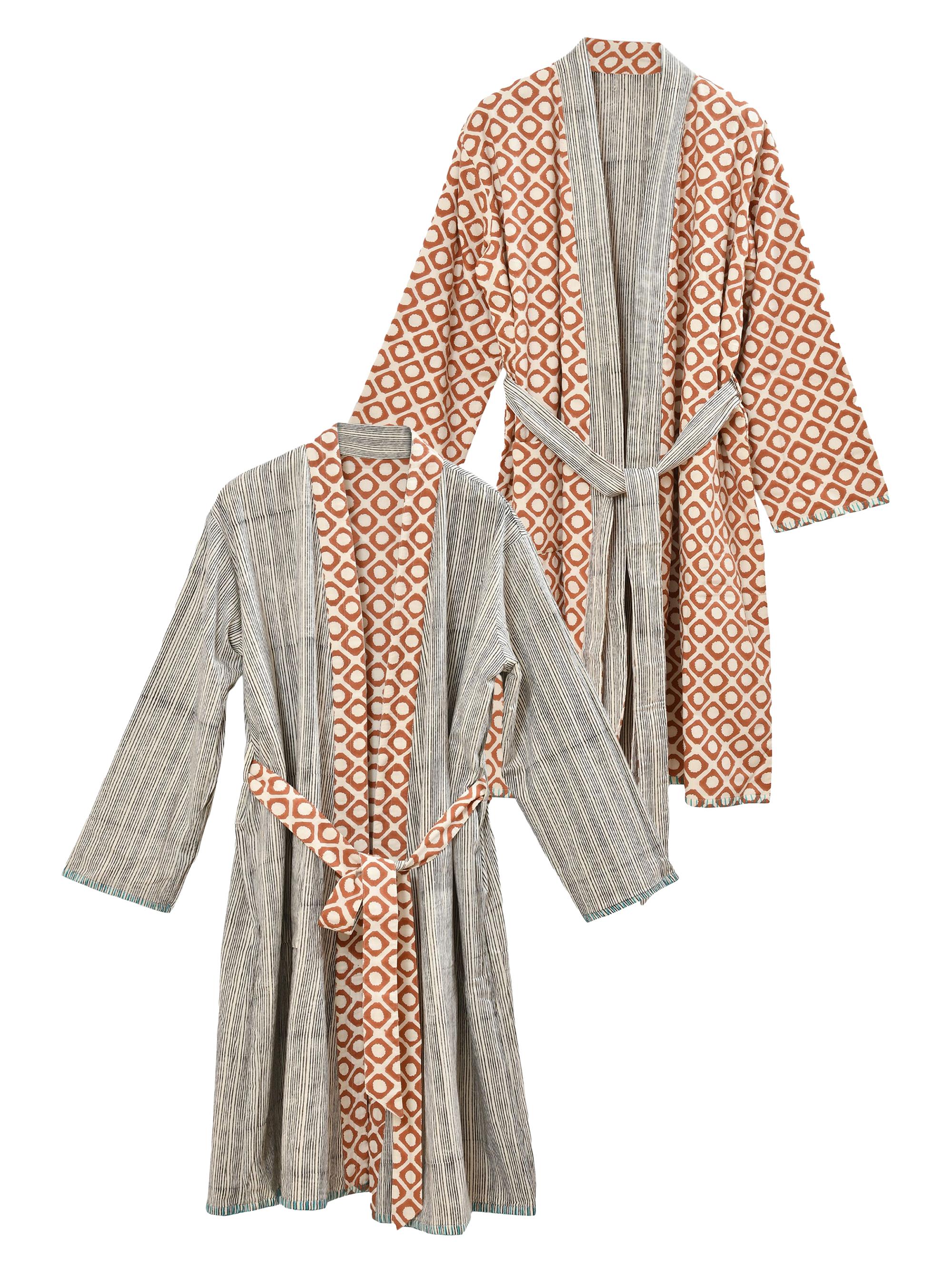 Block Print Reversible Robe