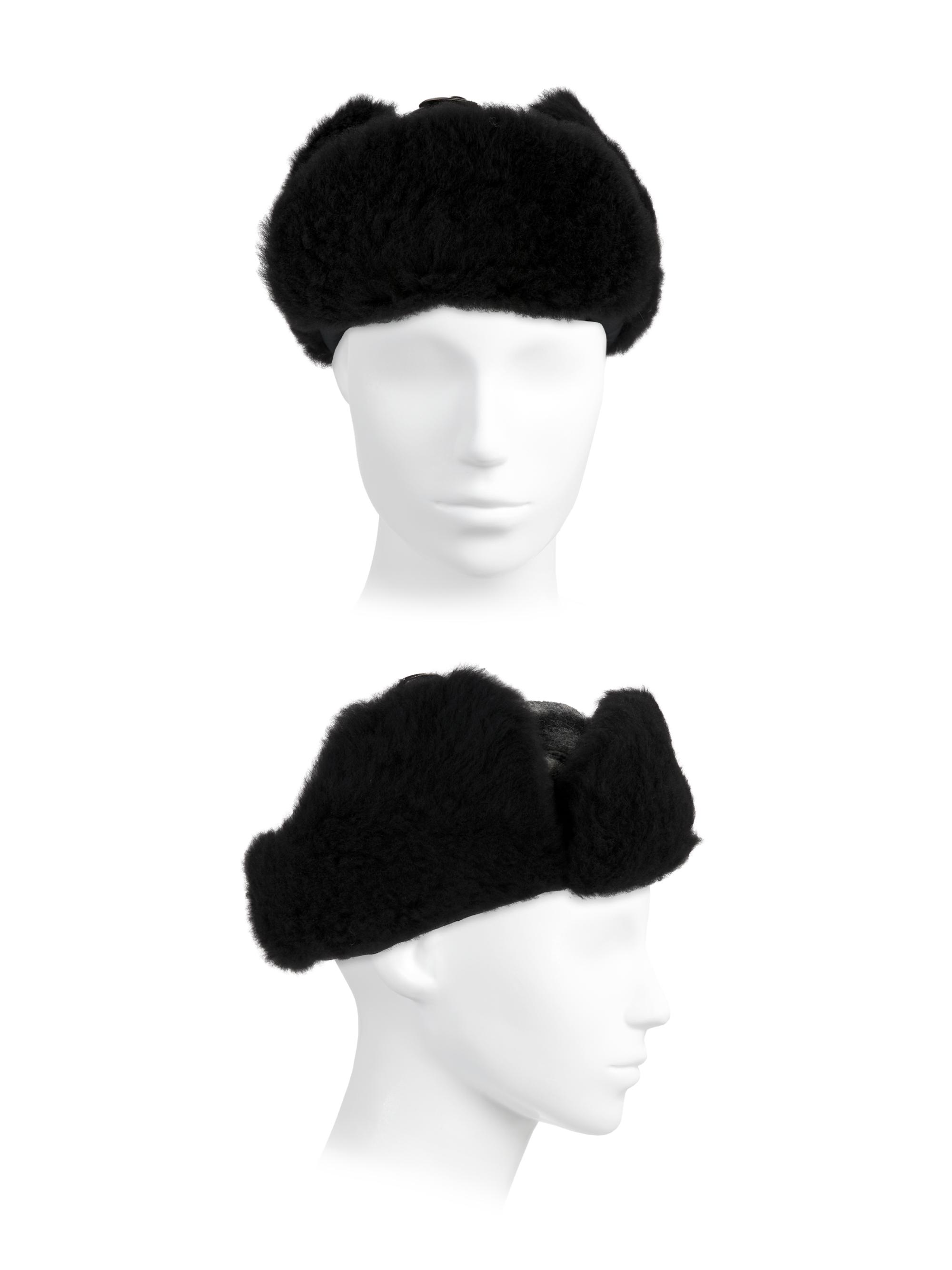 【BURBERRY】エスキモー型　イタリア　帽子　大人　皮 冬 BURBERRY】エスキモー型 イタリア 帽子 大人 皮 冬