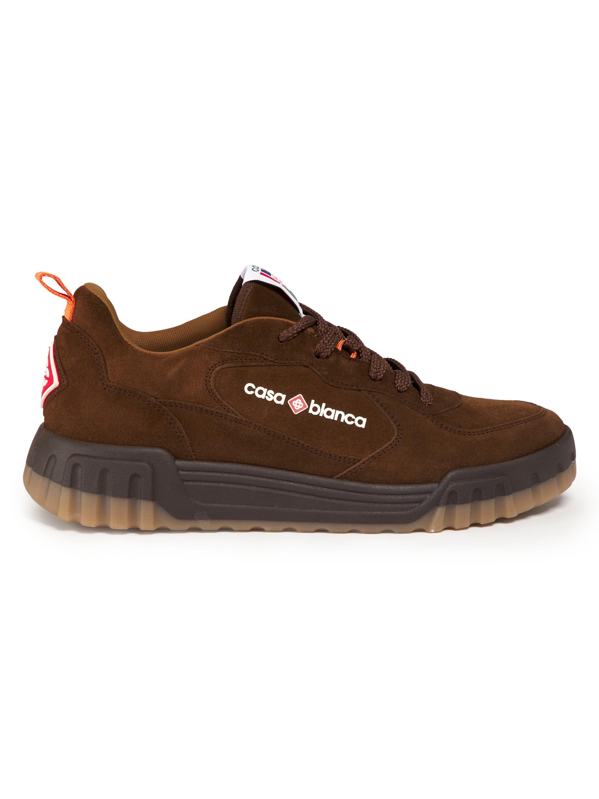 Casablanca Men's Court Low-Top Suede Sneakers - Brown