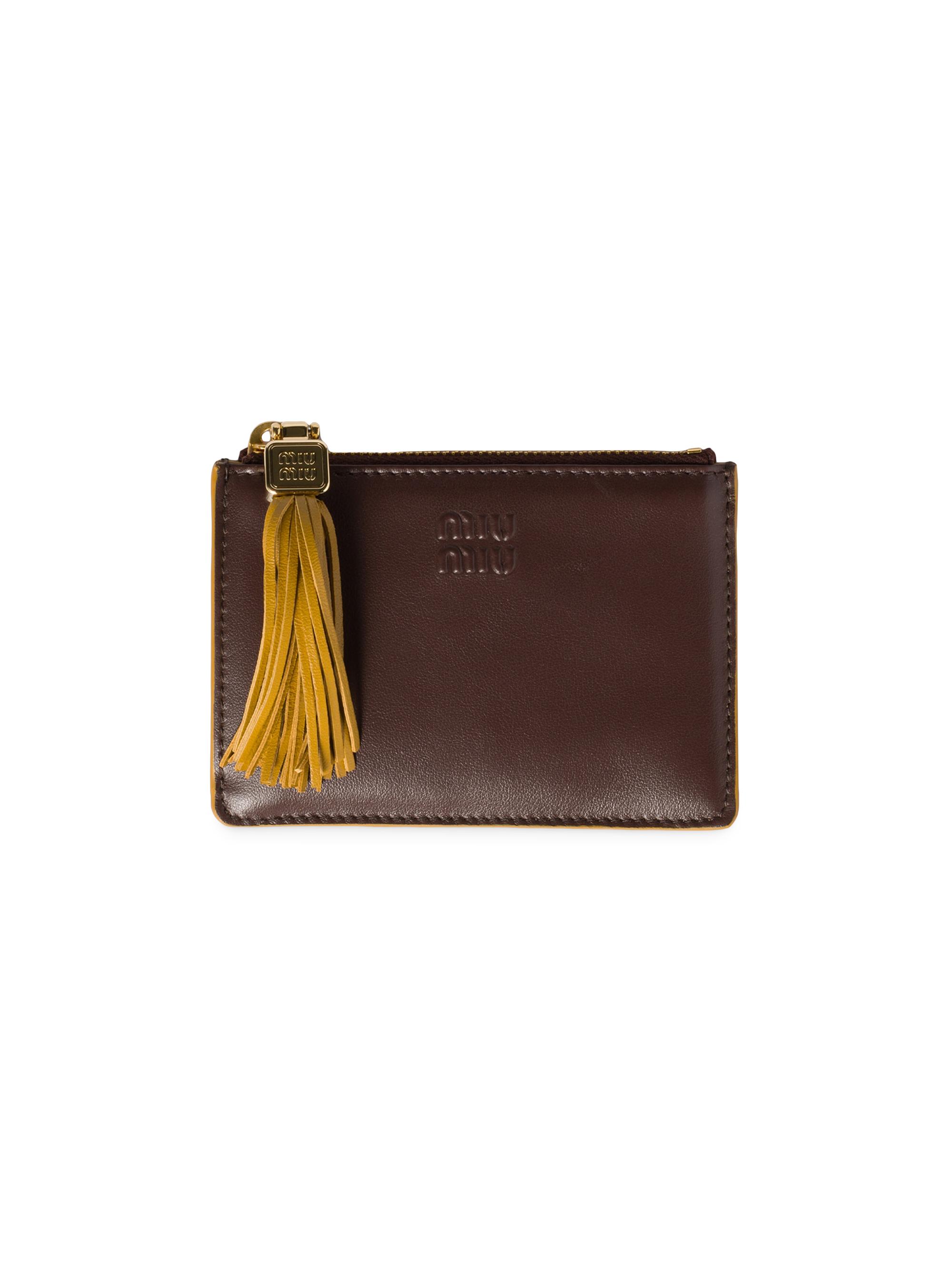 小物 Archive miu miu leather wallet Braun Miu Miu Small Leather Wallet | Saks Fifth Avenue