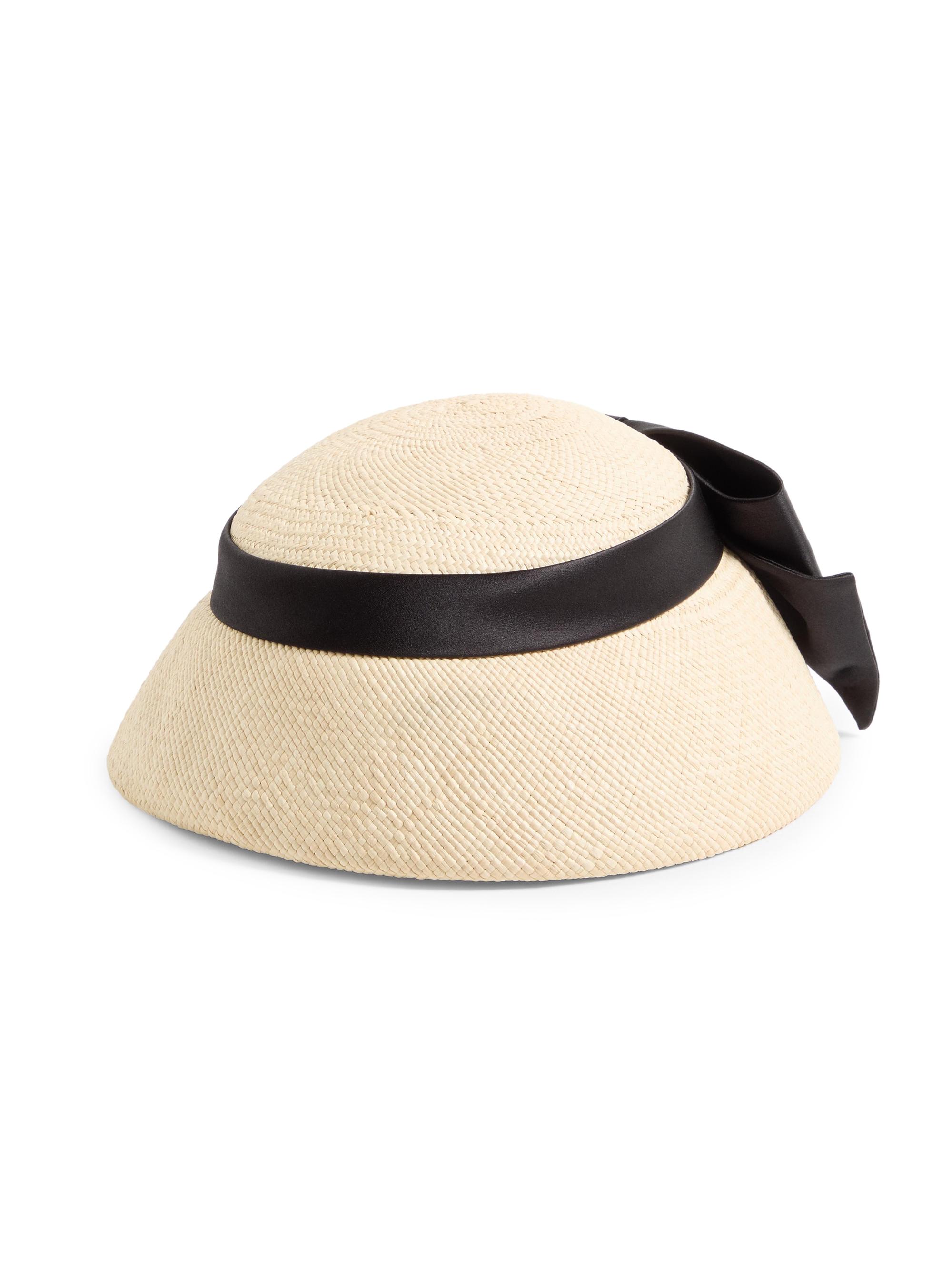 Valentino Garavani Vlogo Signature Panama Bucket Hat with Satin