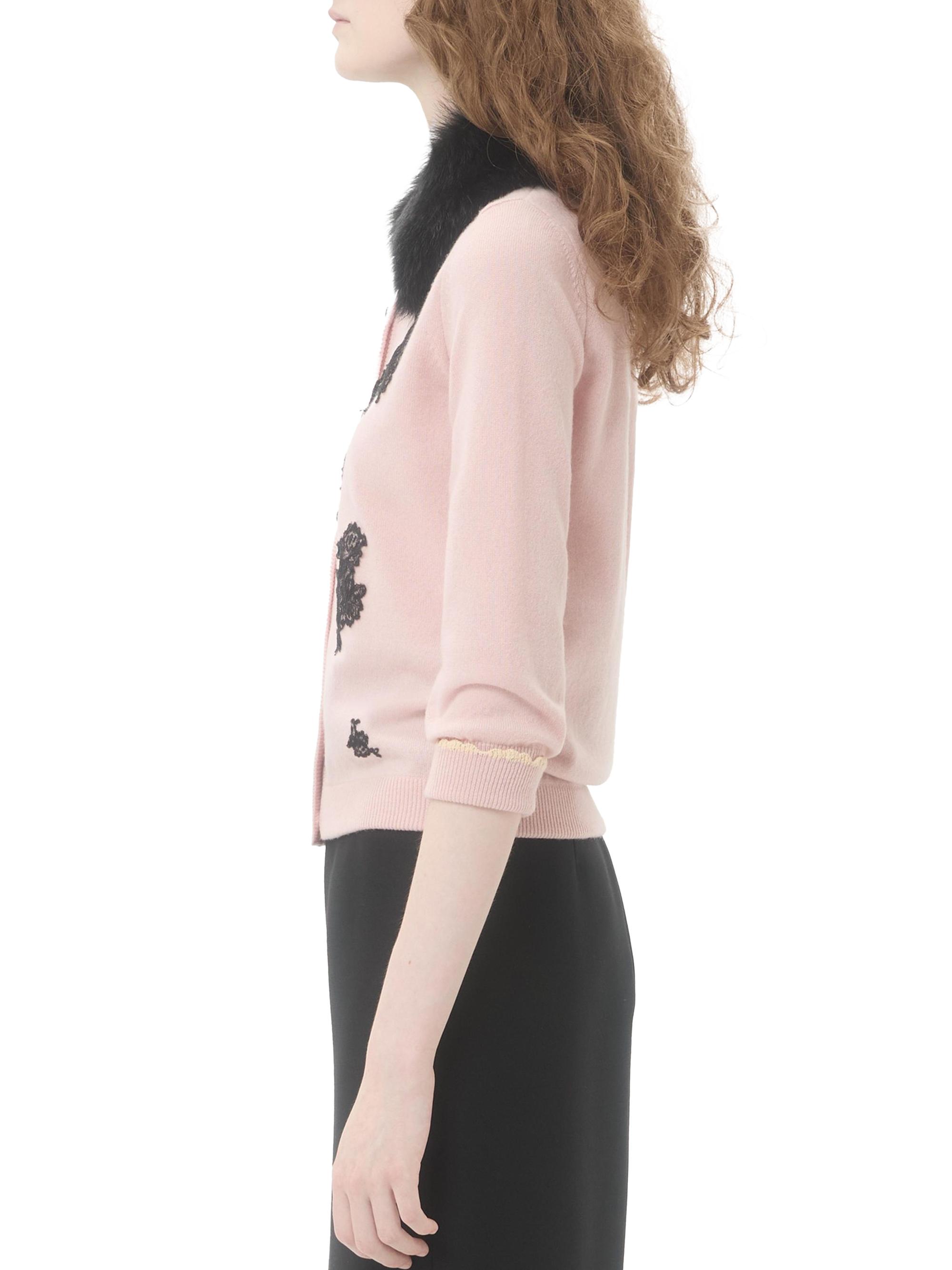 Valentino Garavani Cardigan with Shearling Collar | Saks Fifth Avenue