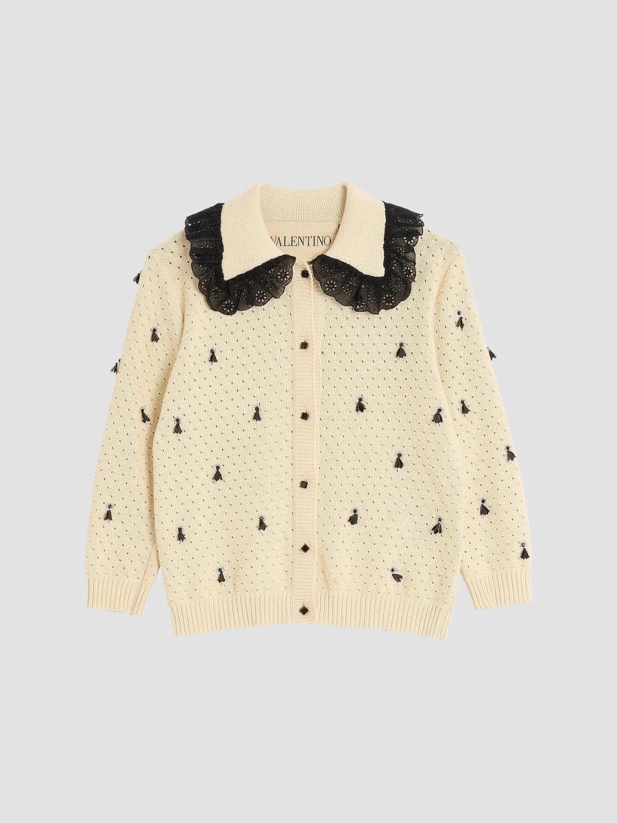 Valentino Garavani Embroidered Cotton Cardigan | Saks Fifth Avenue