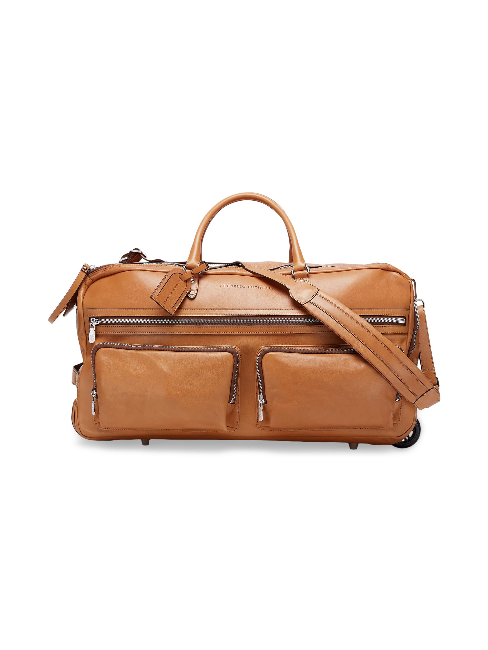 Brunello Cucinelli Men's Cowhide Trolley Bag - Natural