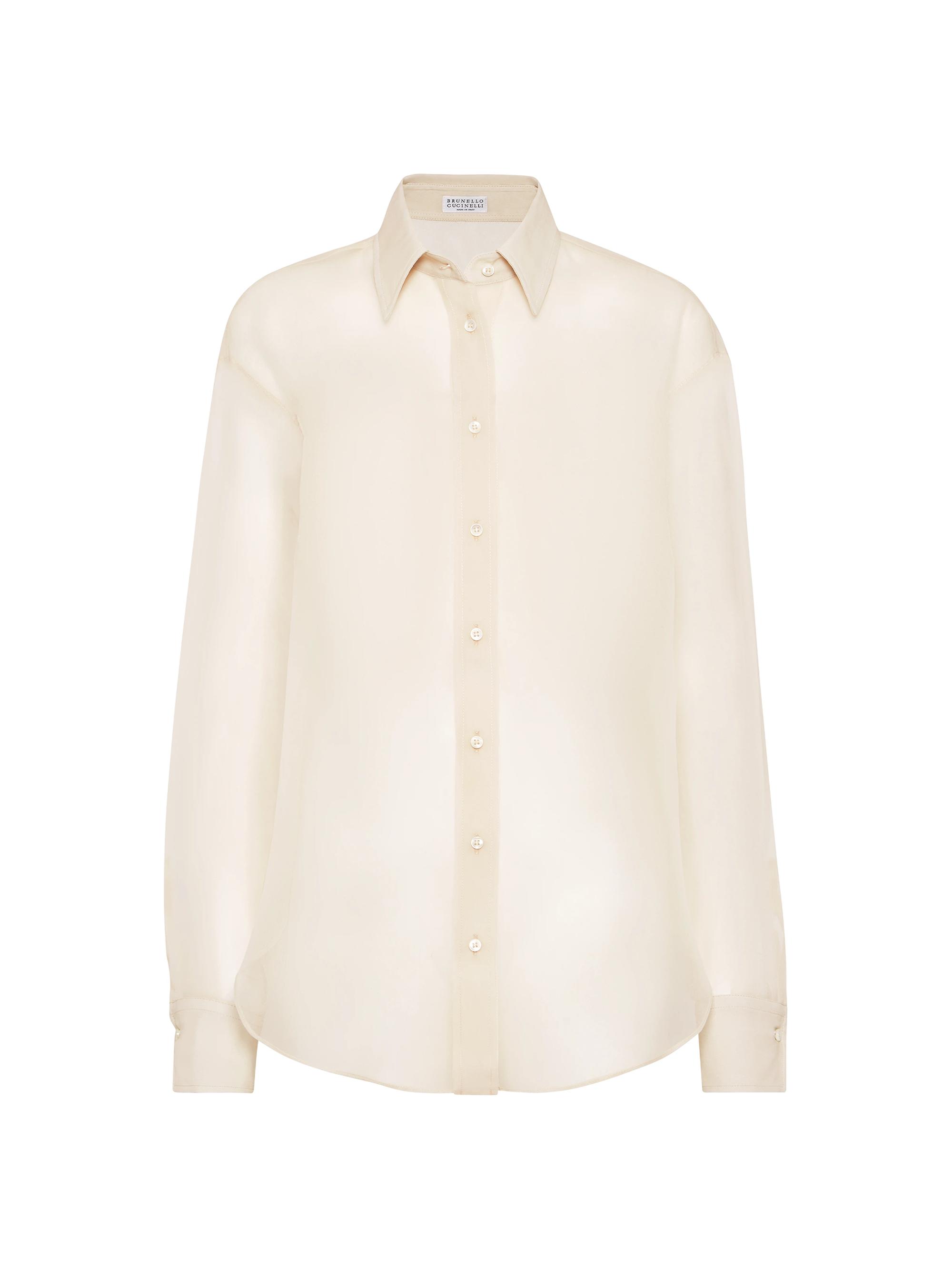 Brunello Cucinelli Women's Crispy Silk Shirt with Monili - Silk