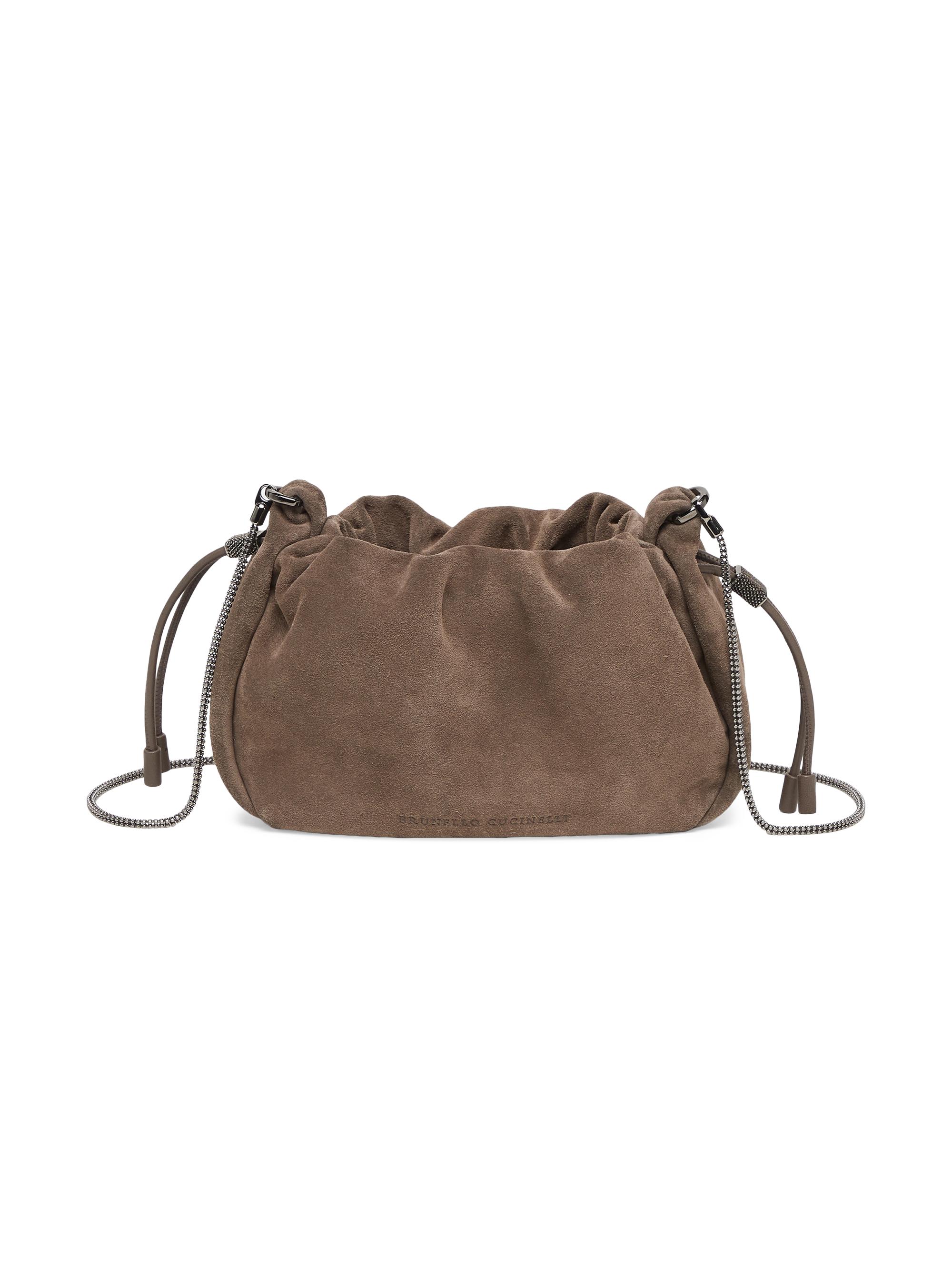 Brunello Cucinelli Women's Mellow Mini Bucket Bag in Suede - Light Brown