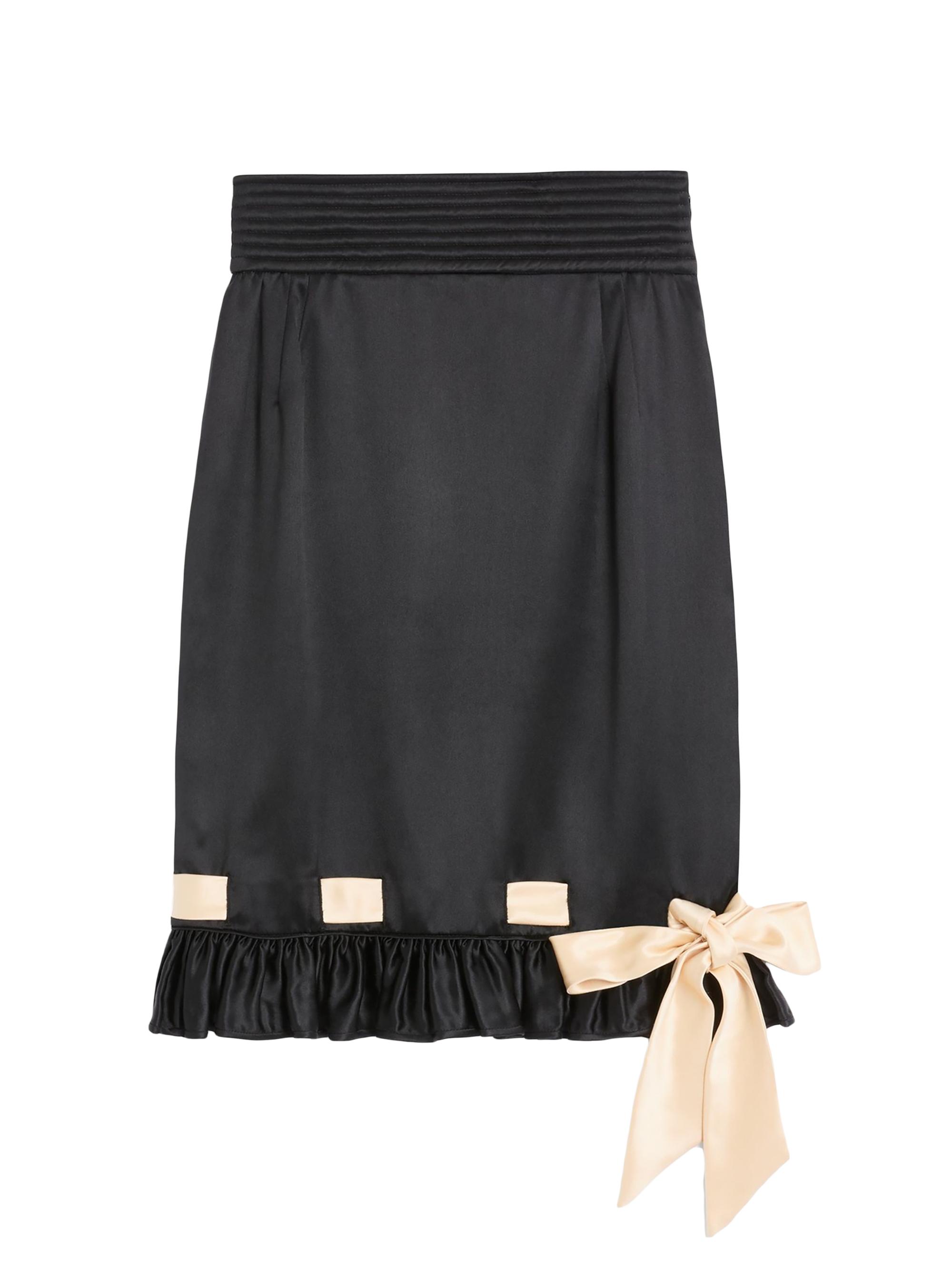 Valentino Garavani Women's Double Satin Midi Skirt - Black Multi