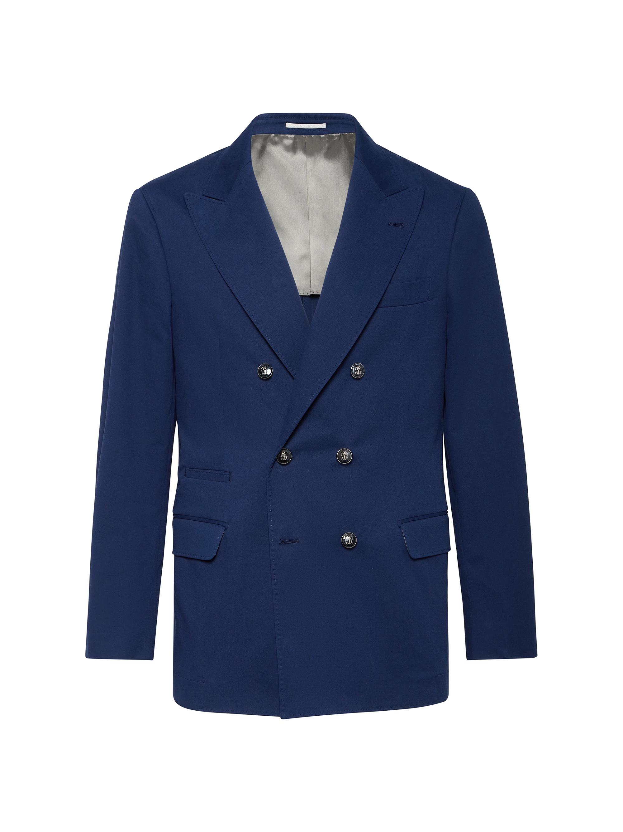 Brunello Cucinelli Men's One and a Half Breasted Deconstructed Blazer with Metal Buttons - Lagoon