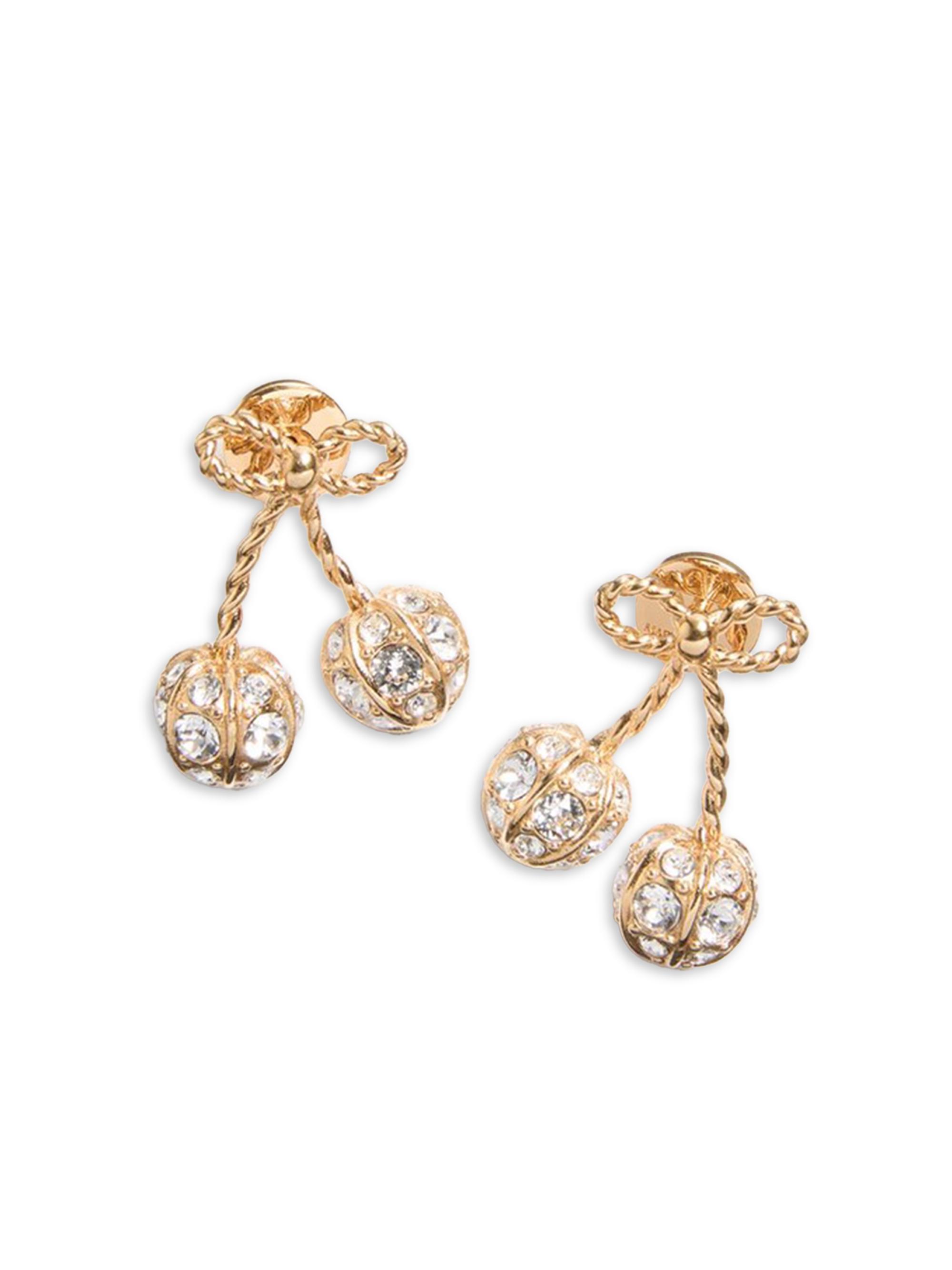 Valentino Garavani Women's Cherryfic Metal and Swarovski Crystal Earrings - Gold Multi