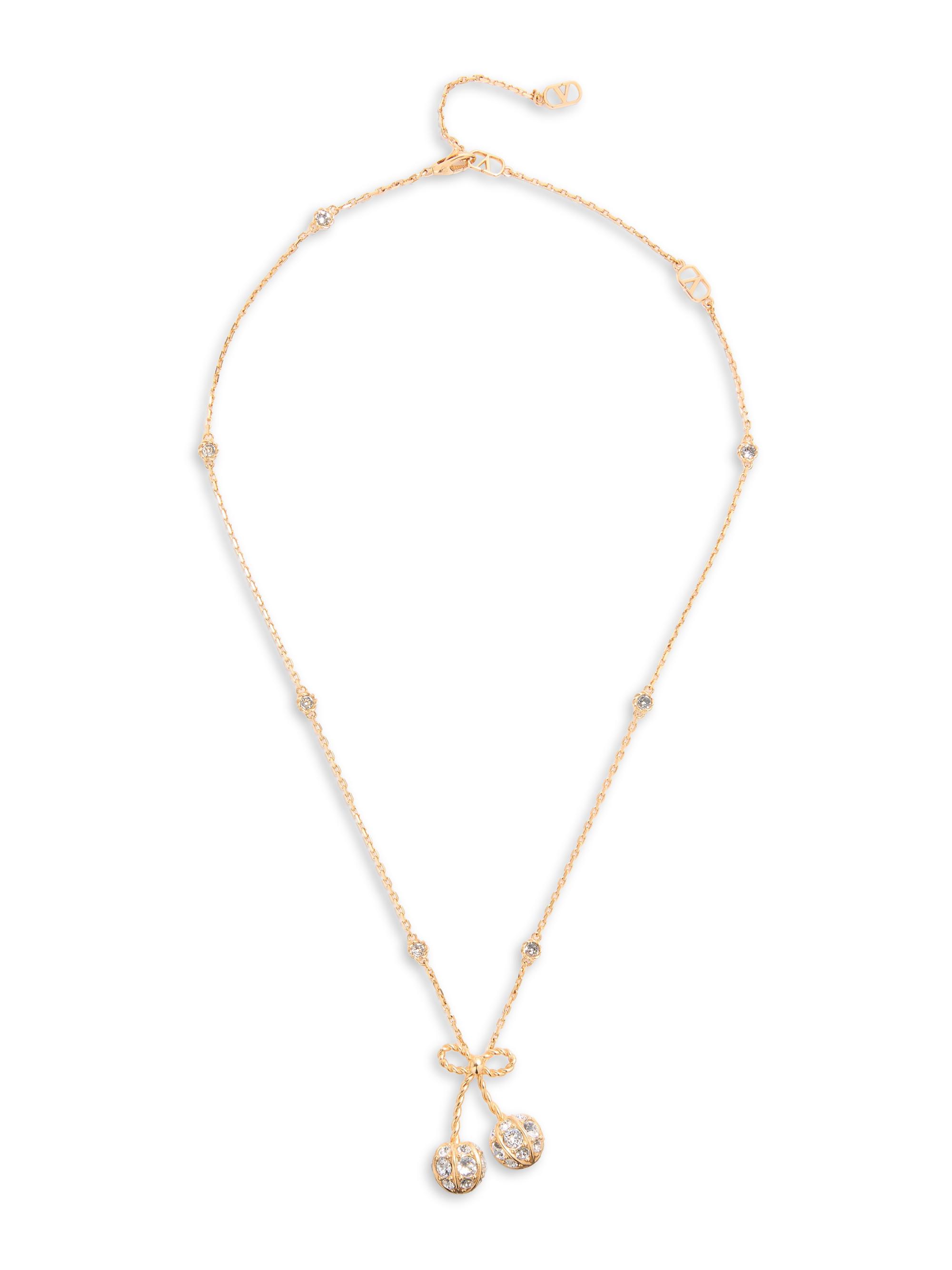 Valentino Garavani Women's Cherryfic Necklace in Metal and Swarovski Crystals - Gold Crystal