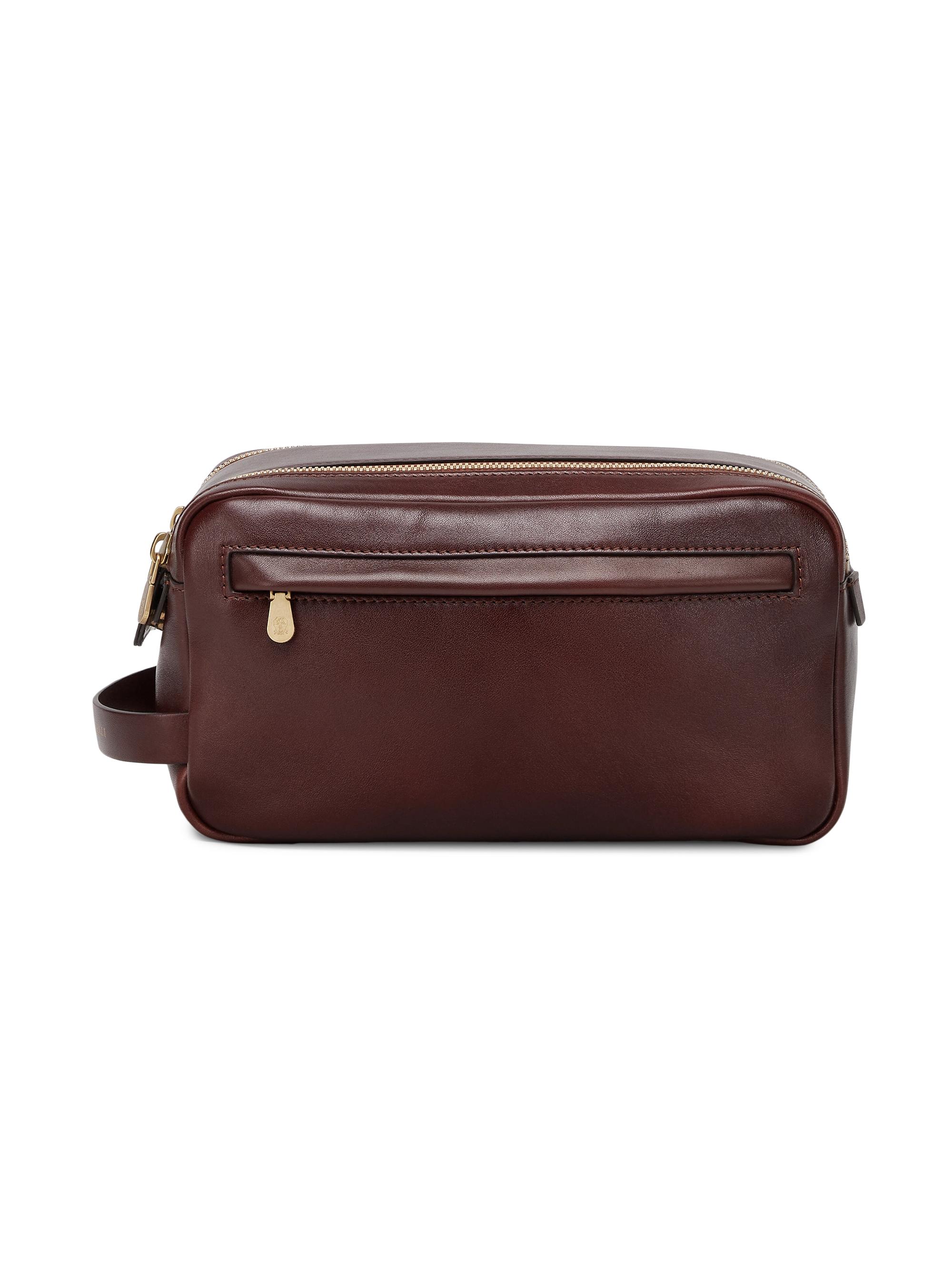 Brunello Cucinelli Calfskin Beauty Case with Double Zipper - Burgundy