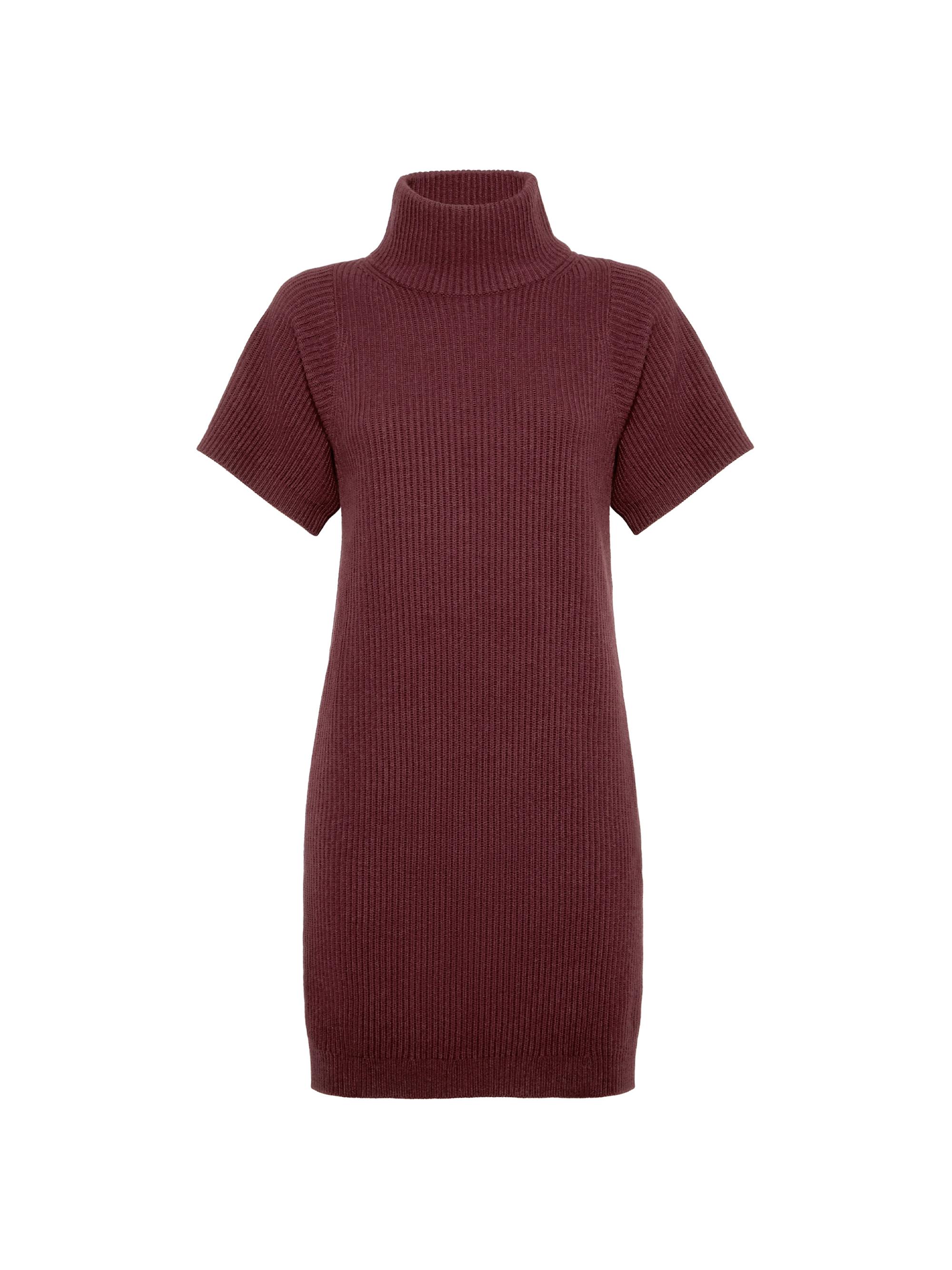 Brunello Cucinelli Women's Virgin Wool, Cashmere and Silk English Rib Knit Dress - Amaranth Red