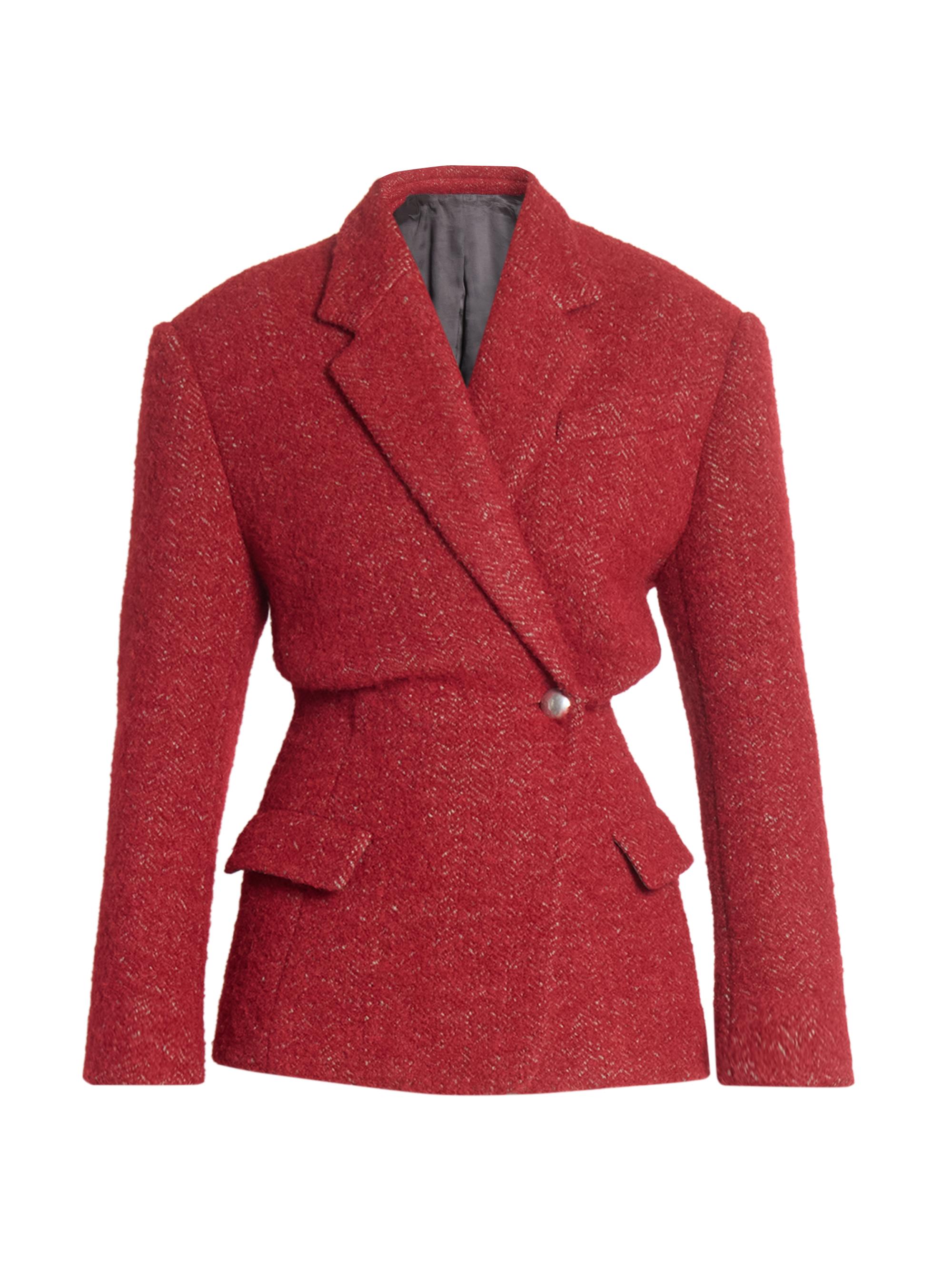 Isabel Marant Women's Gallie Tweed Single-Breasted Blazer - Deep Red