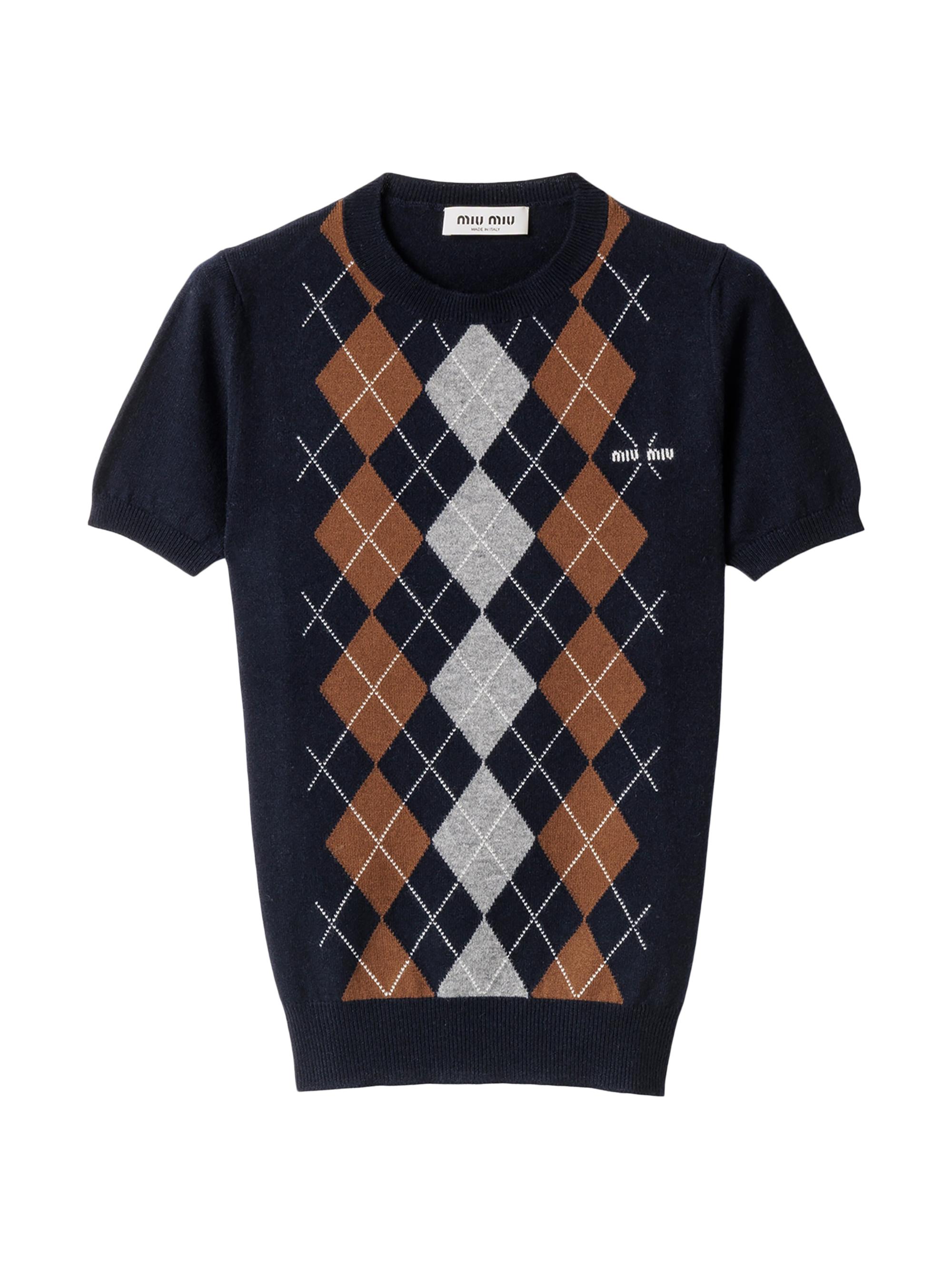 Miu Miu Women's Cashmere Crew Neck Sweater - Blue