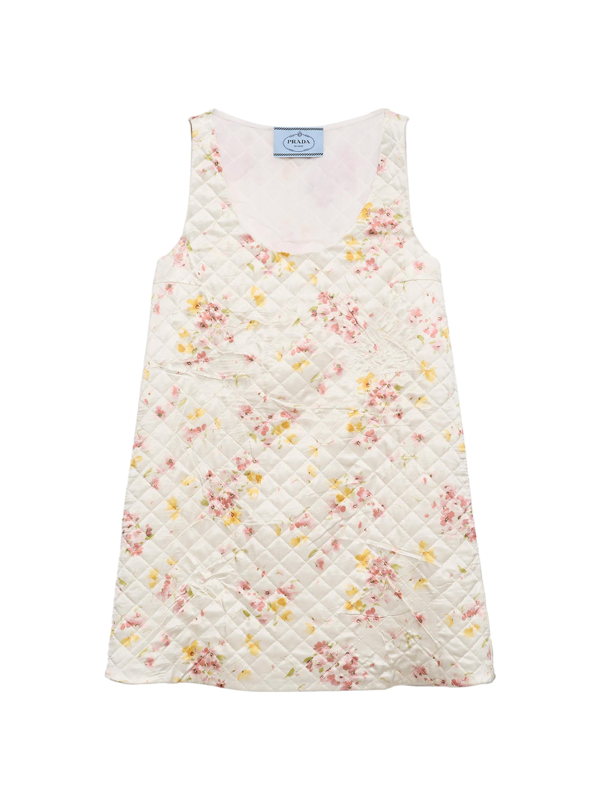 Prada Women's Quilted Satin Mini Dress - Pink