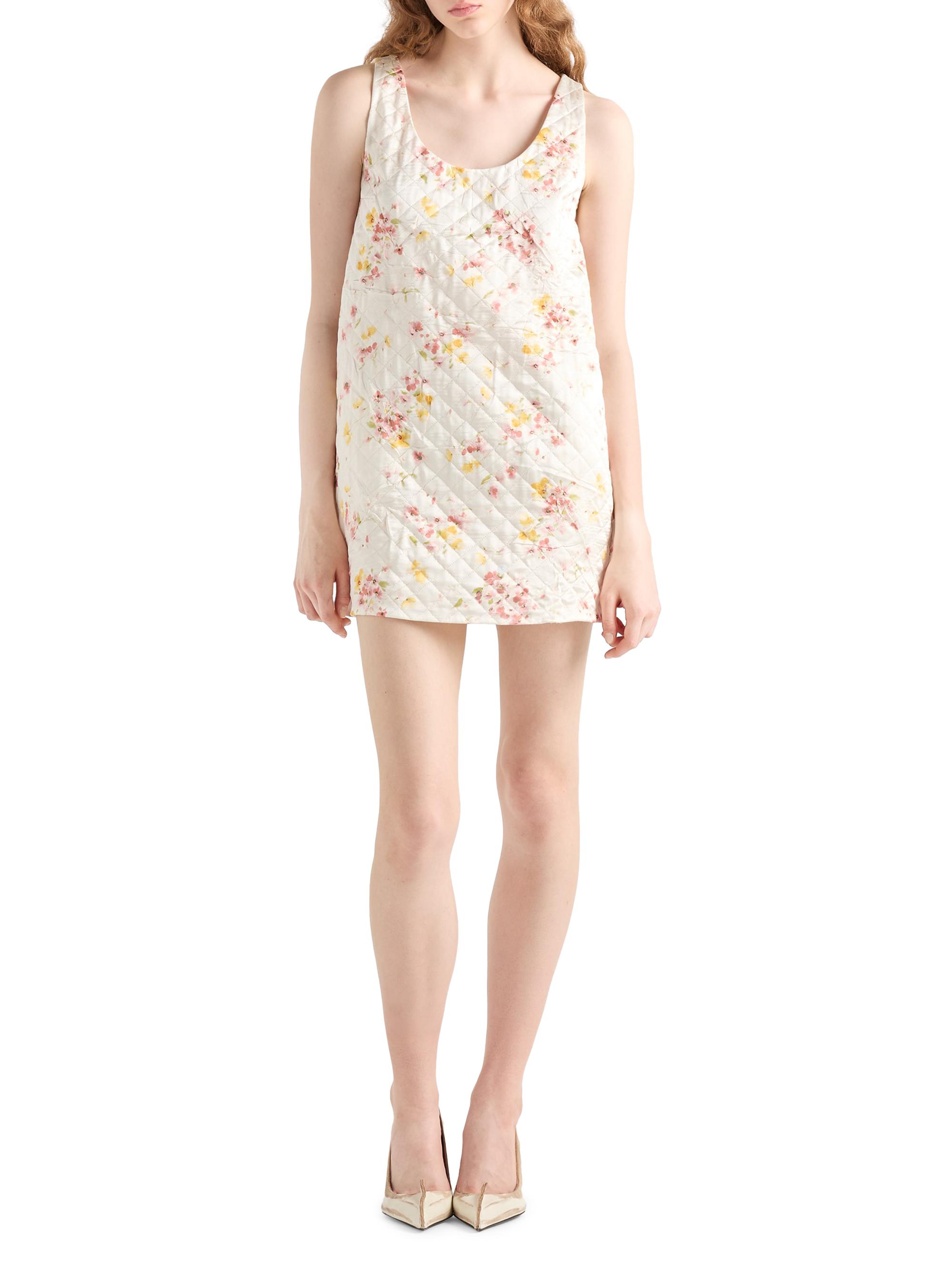 prada satin mini dress Prada Quilted Satin Mini Dress