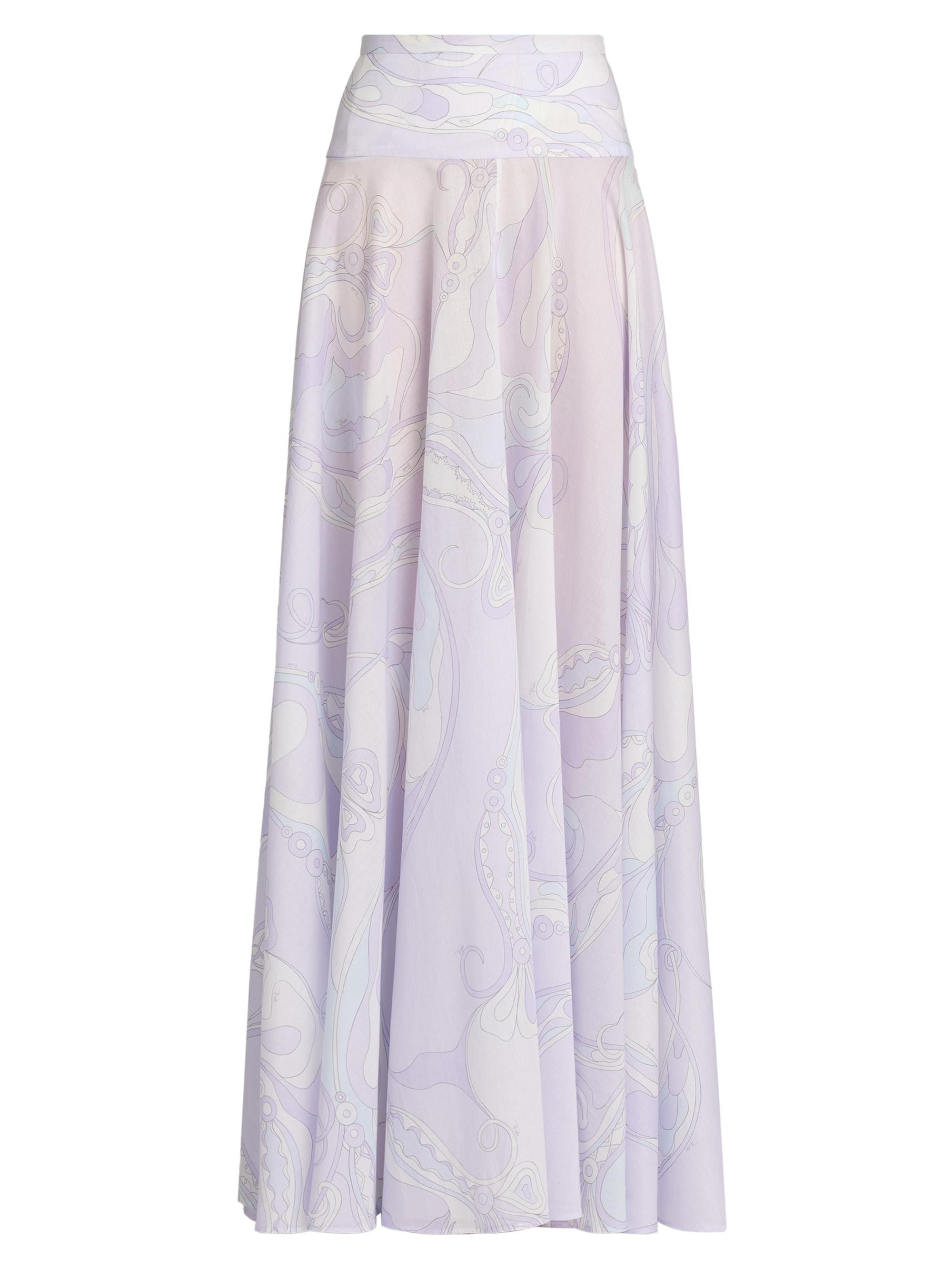 Pucci Women's Passepartout Muslin Cotton Maxi Skirt - Lavander