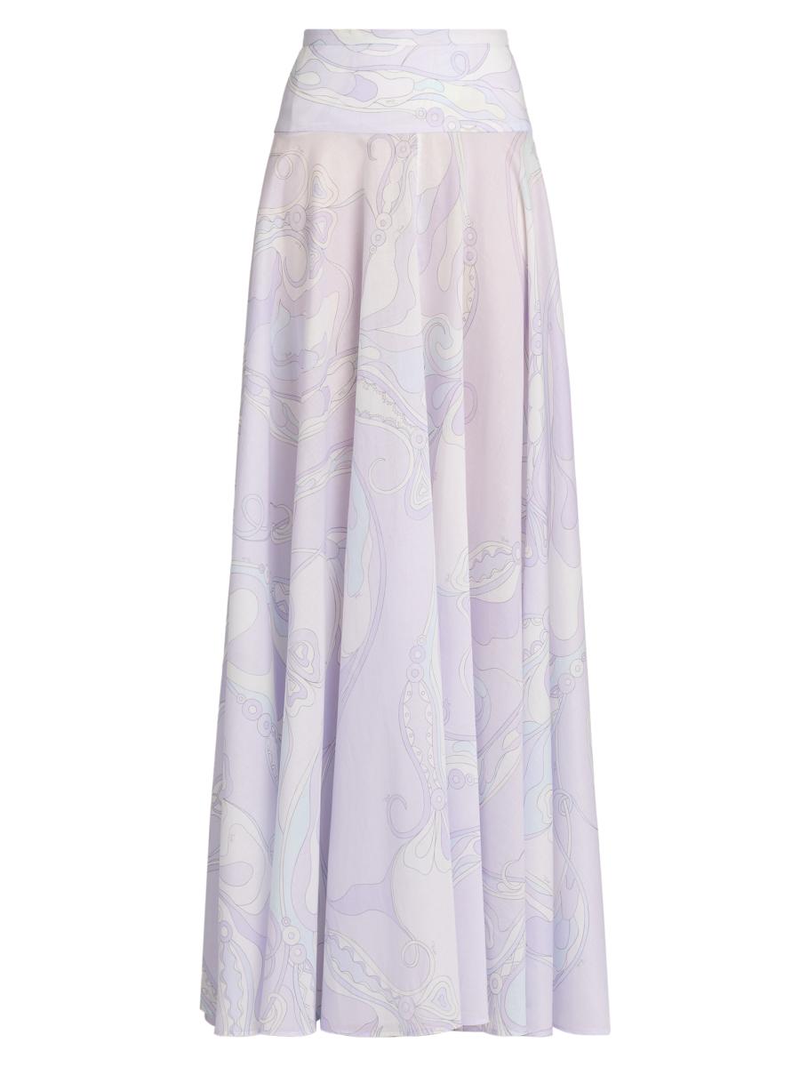 Pucci Women's Passepartout Muslin Cotton Maxi Skirt In Purple