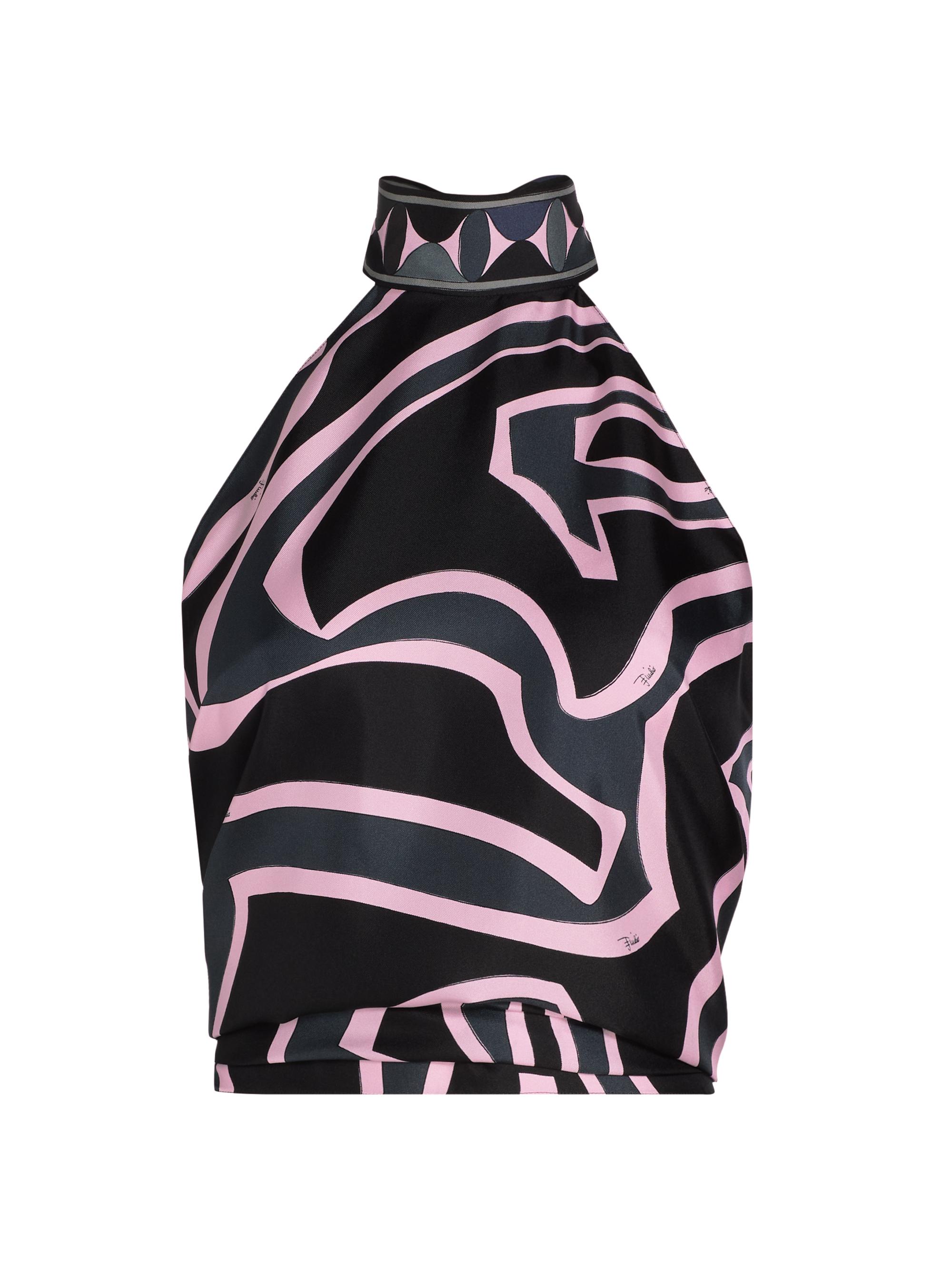 Pucci Women's Passepartout Silk Twill Top - Black Pink