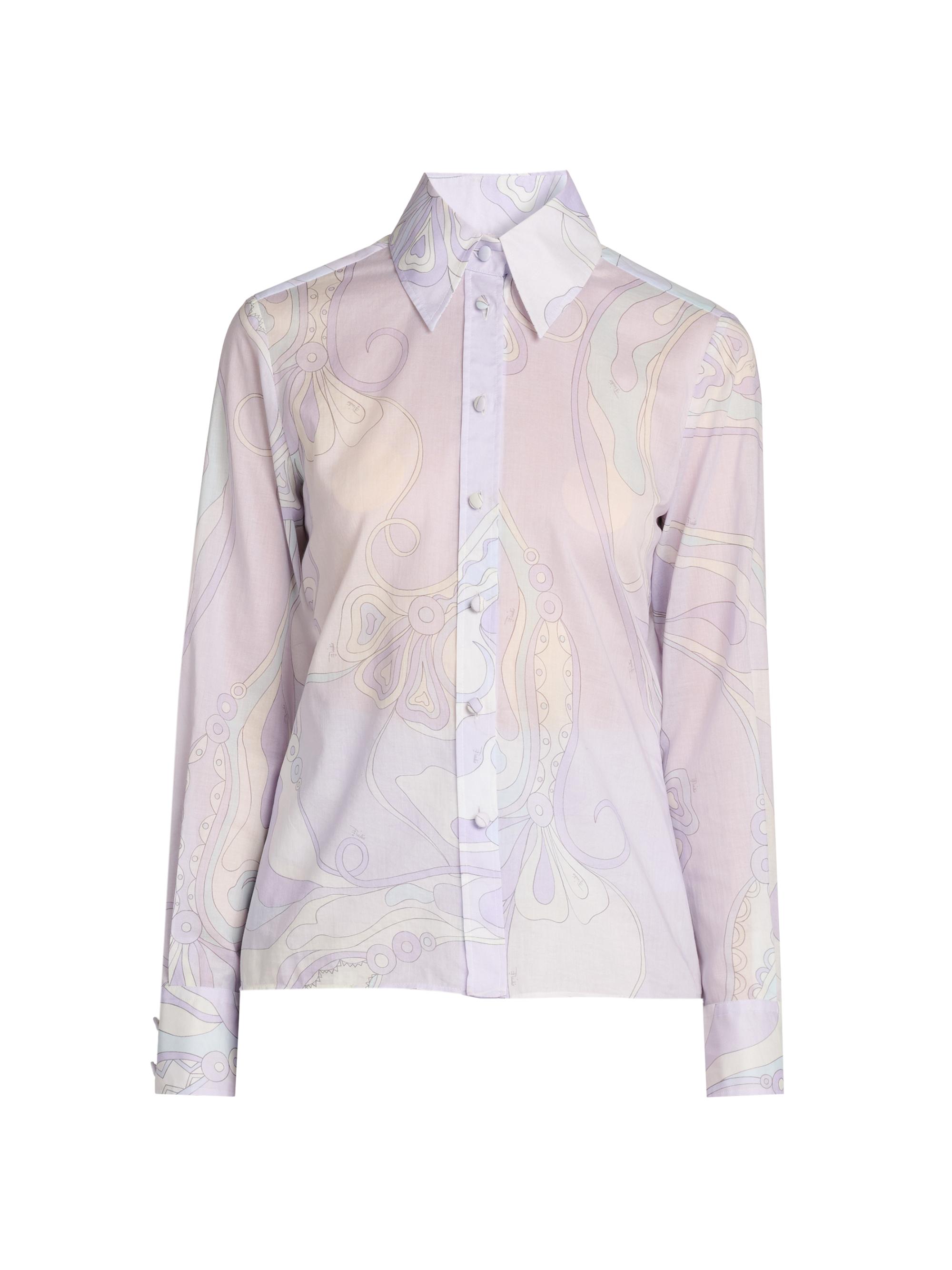 Pucci Women's Passepartout Cotton Muslin Slim-Fit Shirt - Lavander