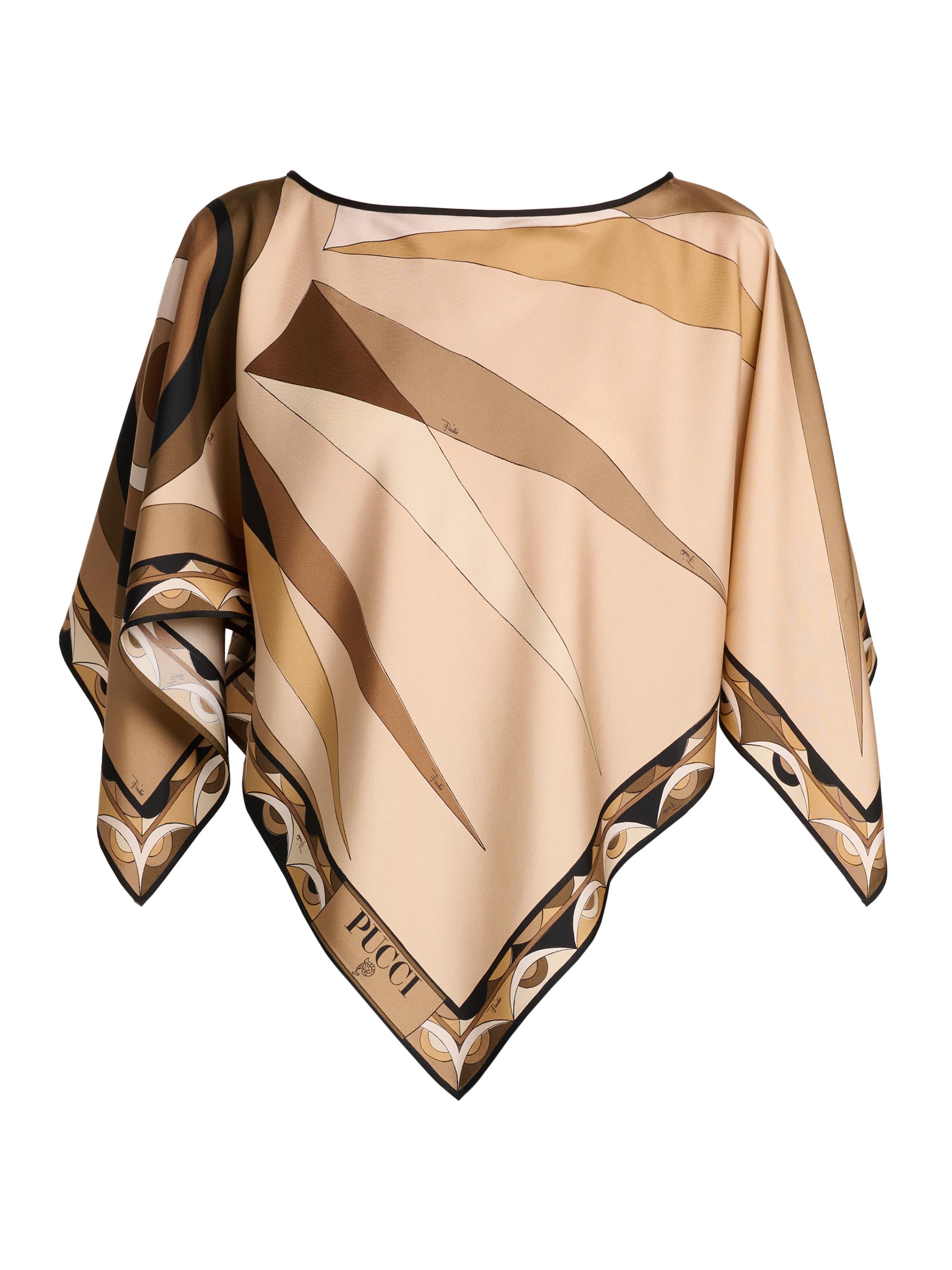 Pucci Women's Passepartout Silk Twill Poncho Blouse - Black Gold