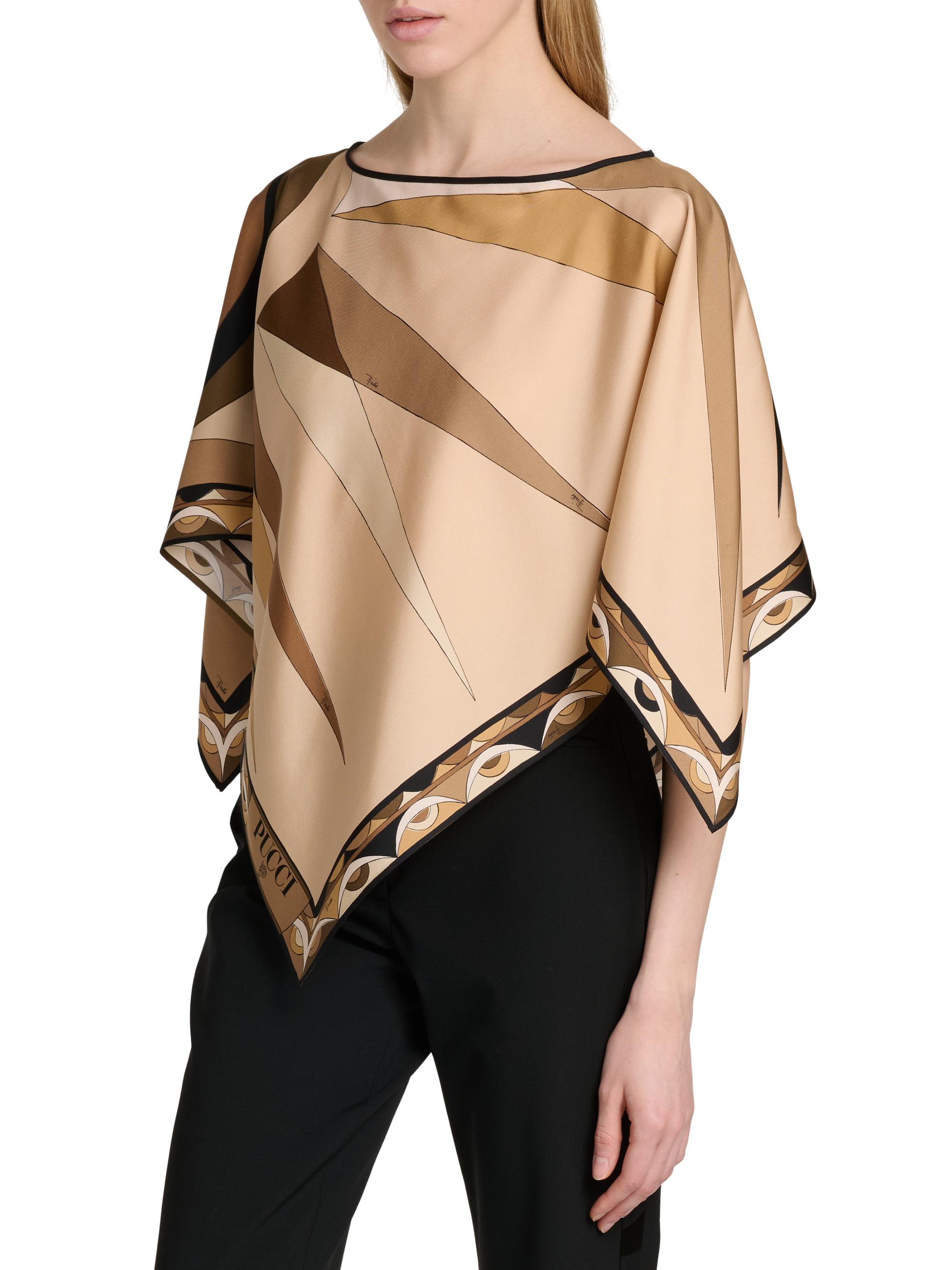 Pucci Passepartout Silk Twill Poncho Blouse | Saks Fifth Avenue