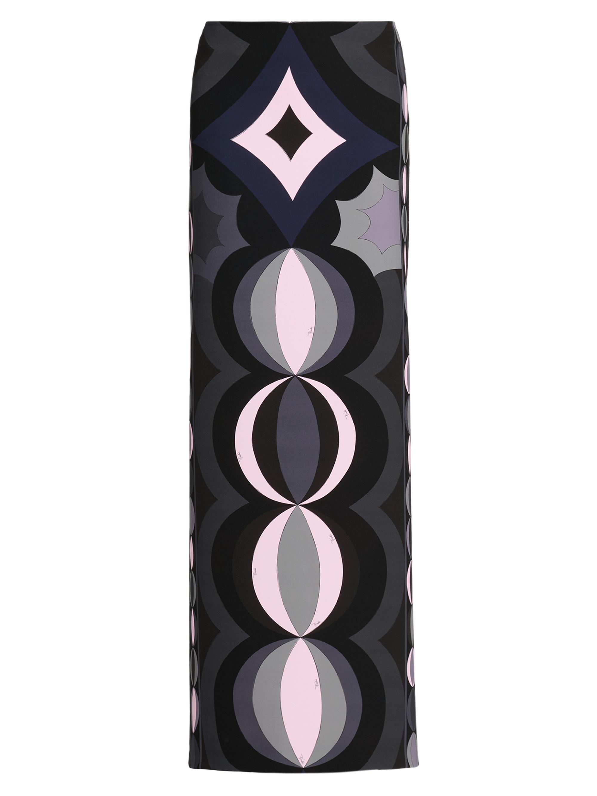 Pucci Women's Passepartout Printed Silk Maxi Skirt - Black Pink