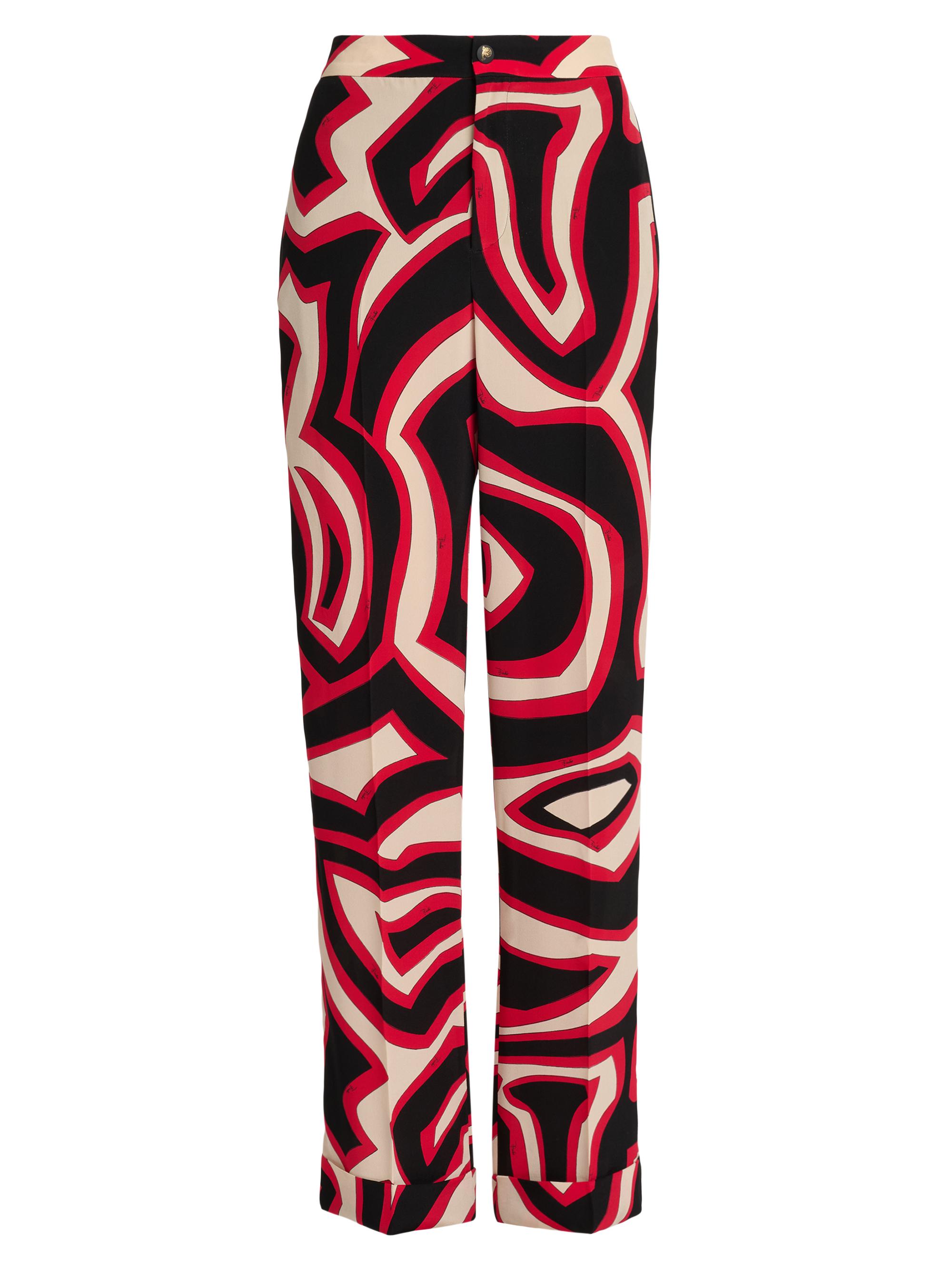 Pucci Women's Passepartout Printed Silk Pants - Gold Red