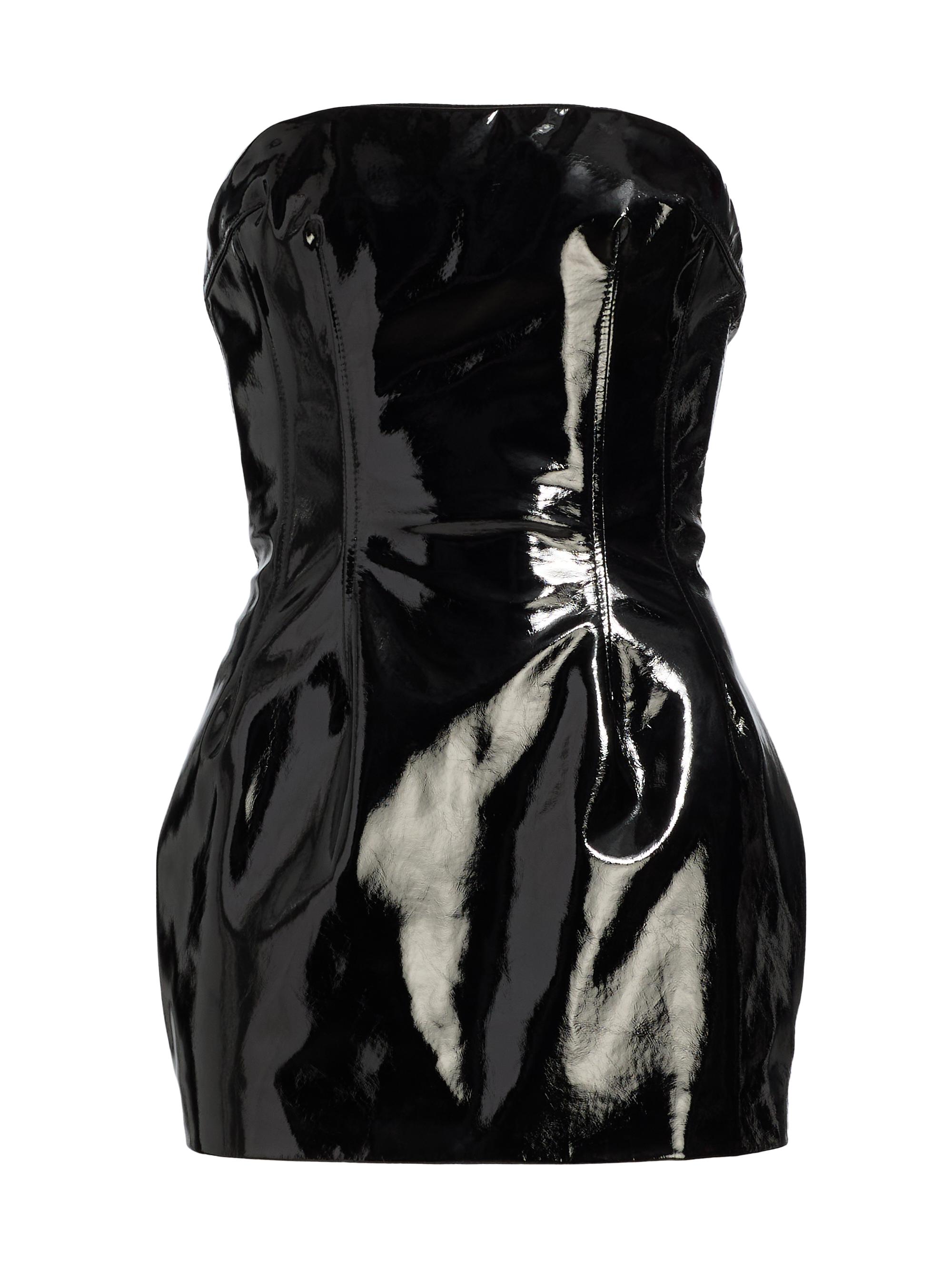 LaQuan Smith Women's Patent Leather Strapless Minidress - Black