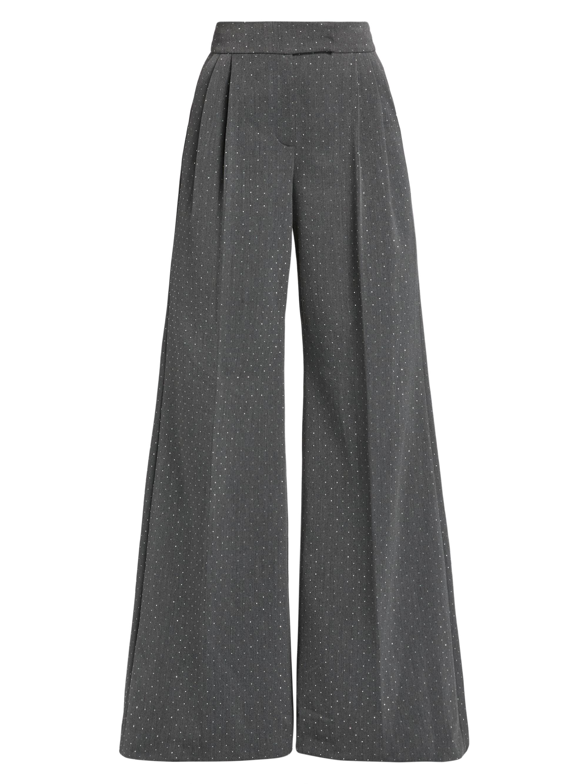 LaQuan Smith Women's Polka Dot Relaxed-Fit Wide-Leg Trousers - Grey