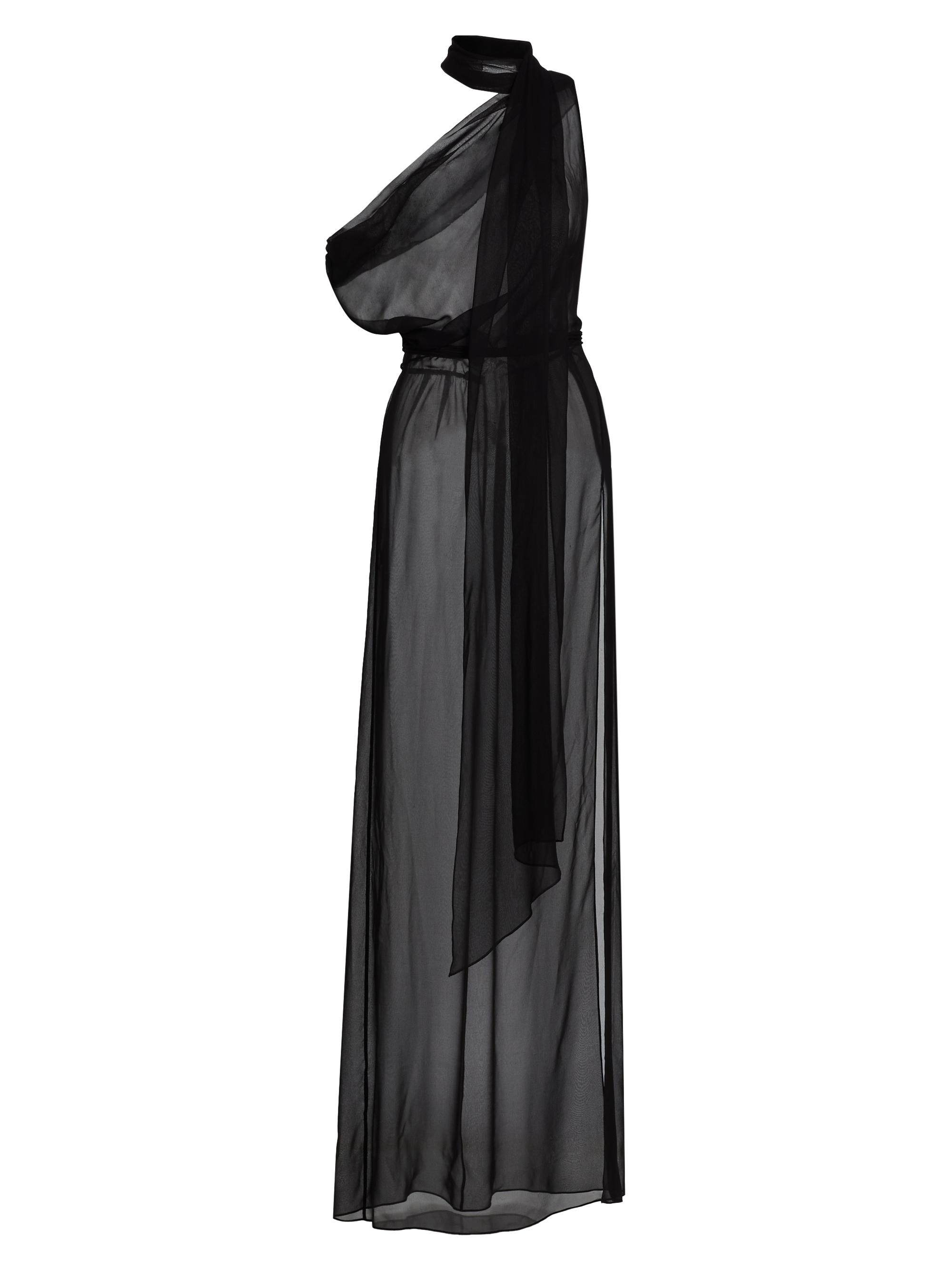 LaQuan Smith Women's Draped Scarf Gown - Black