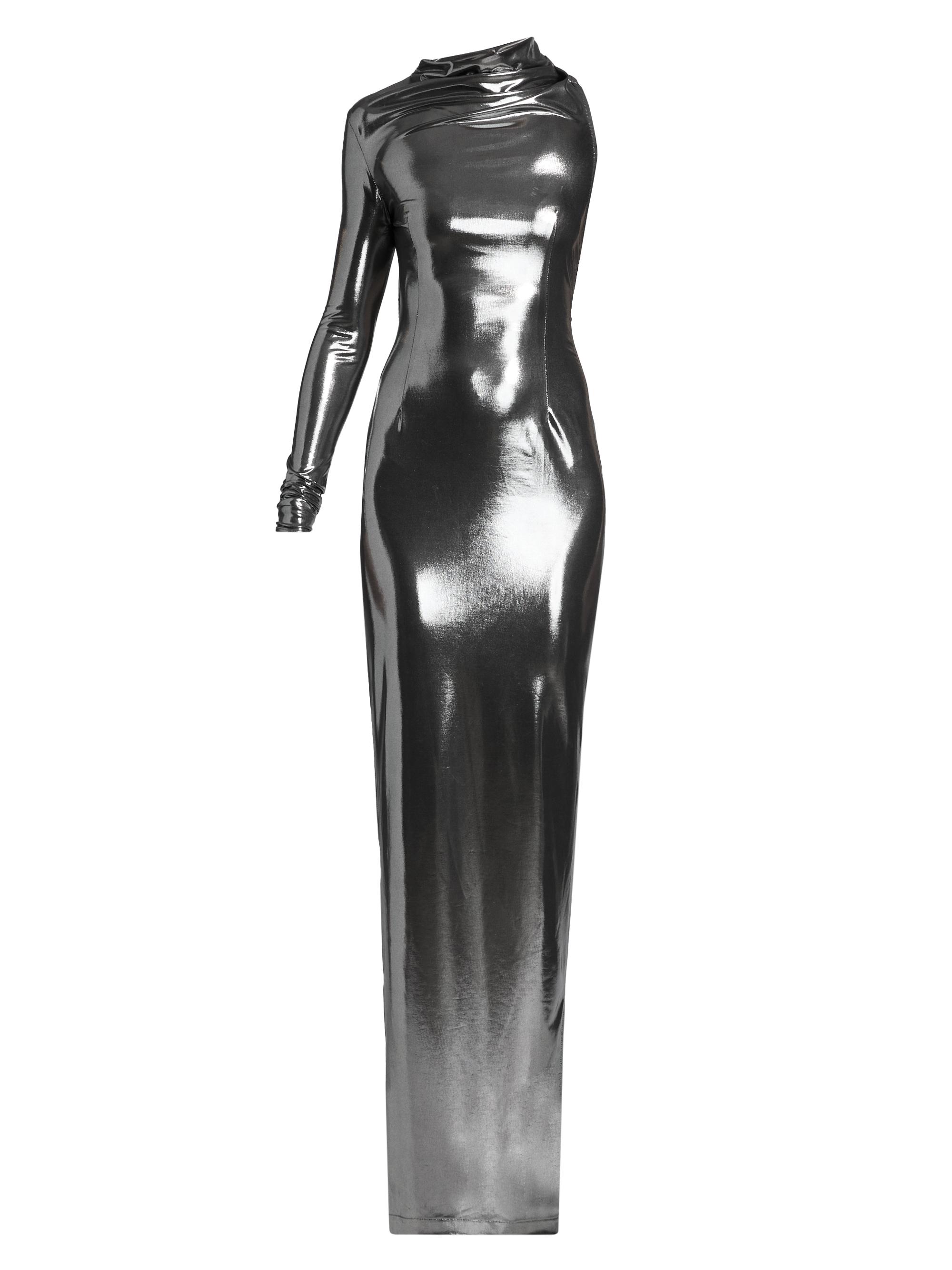 LaQuan Smith Women's Metallic Asymmetric Cut-Out Gown - Silver