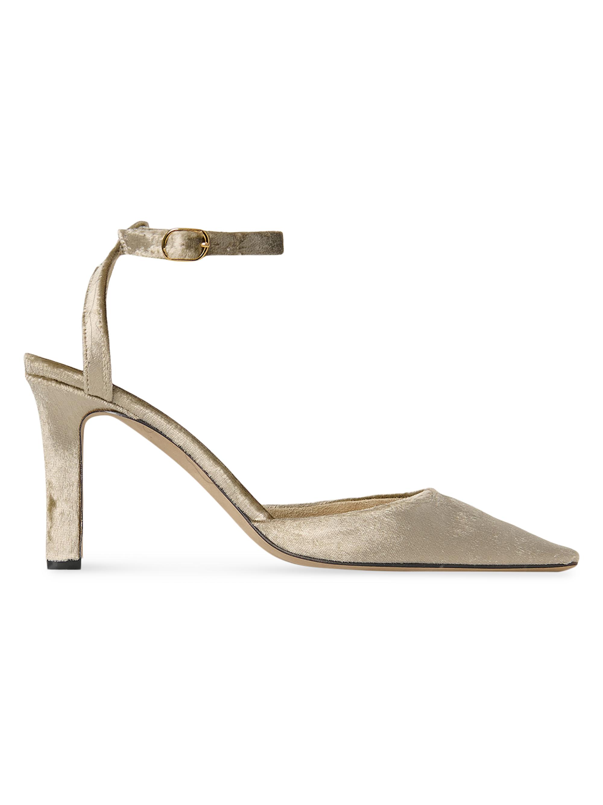 The Row Women's Carla 80MM Velvet Pumps - Taupe