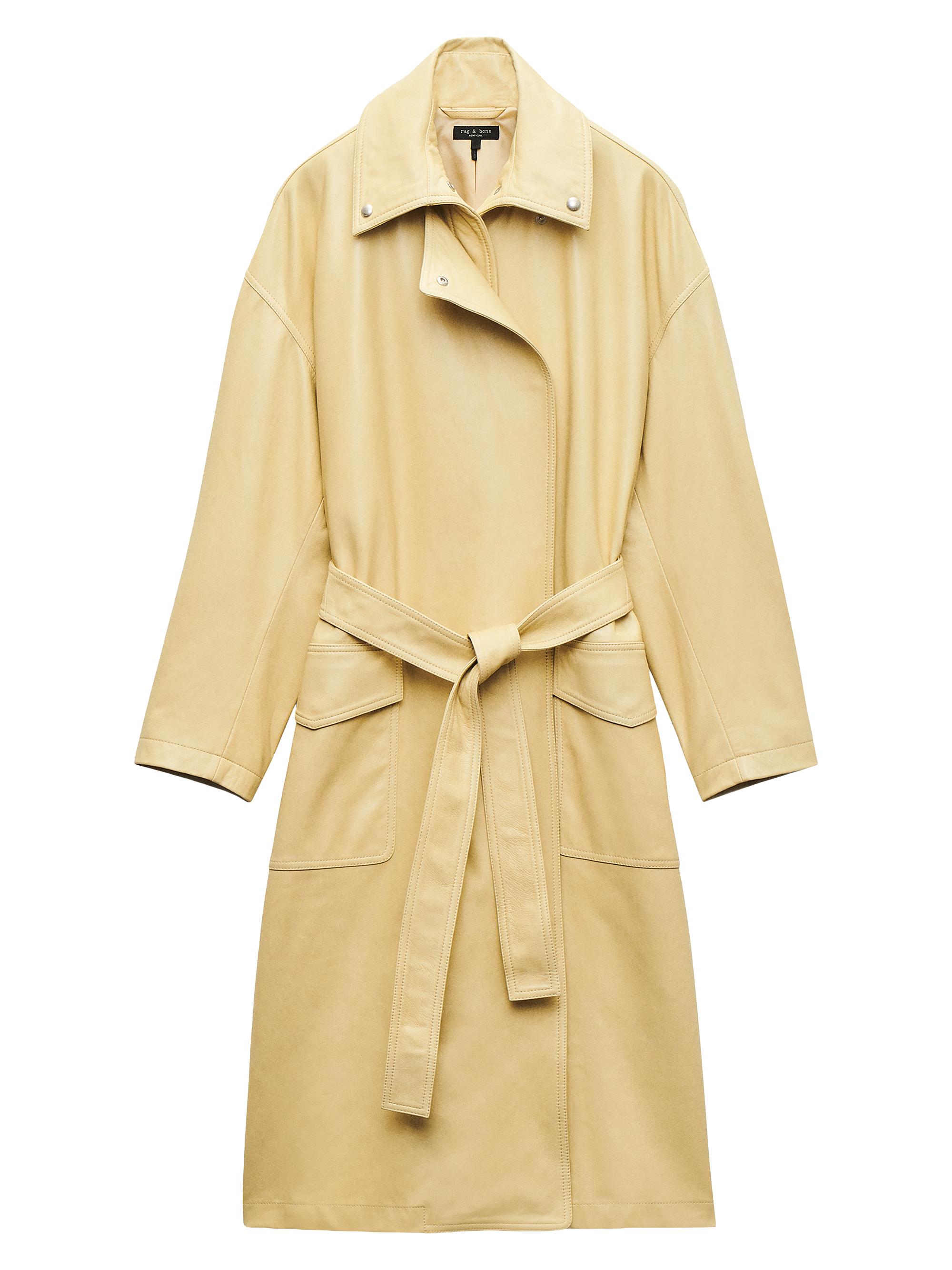 rag & bone Women's Rue Leather Trench Coat - Tan