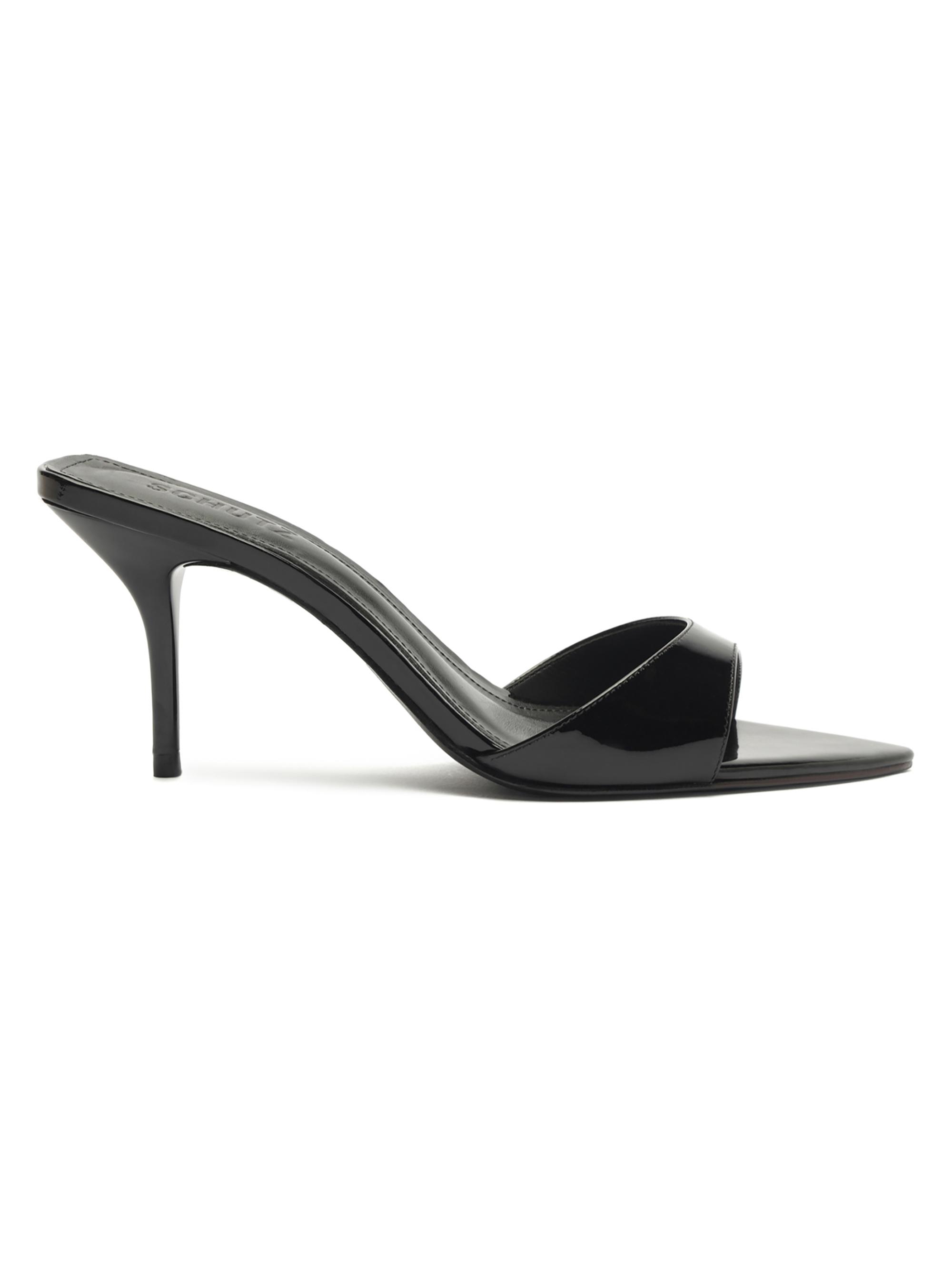 Schutz Women's Elodie 75MM Patent Leather Sandals - Black