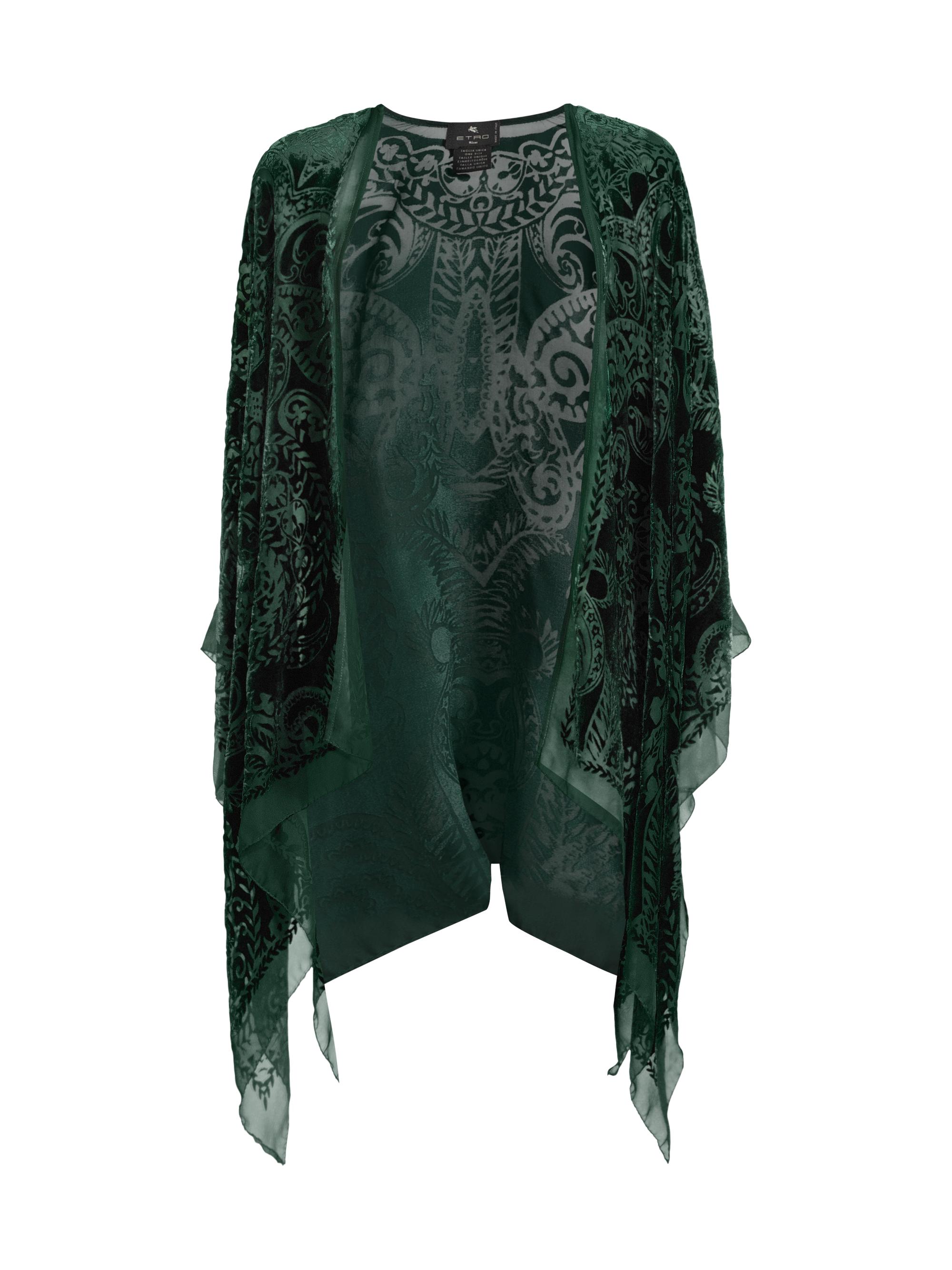 Etro Women's Burnout Velvet Cape - Stampa F Do Verde