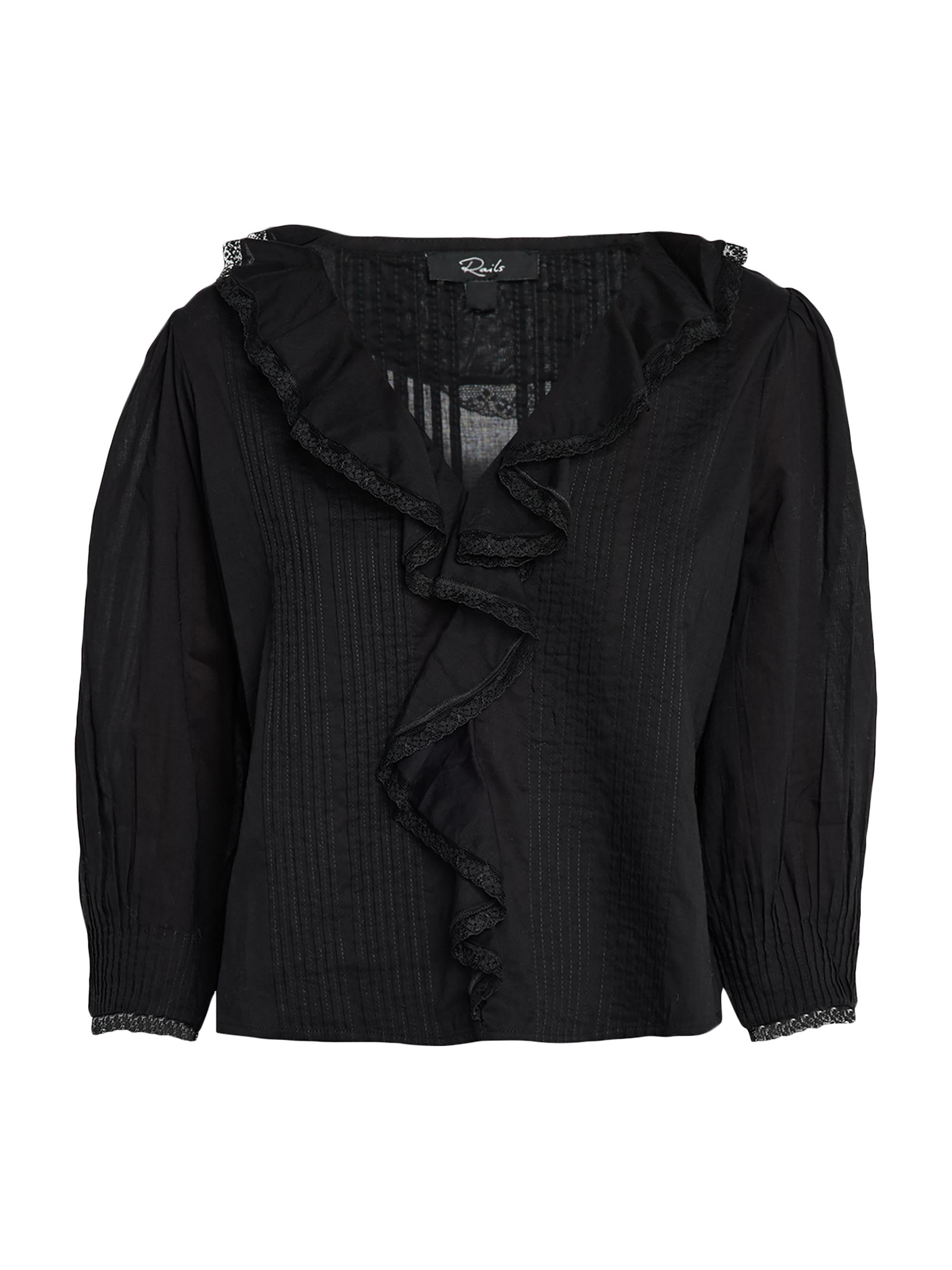 Rails Women's Mare Cotton Ruffled Blouse - Black