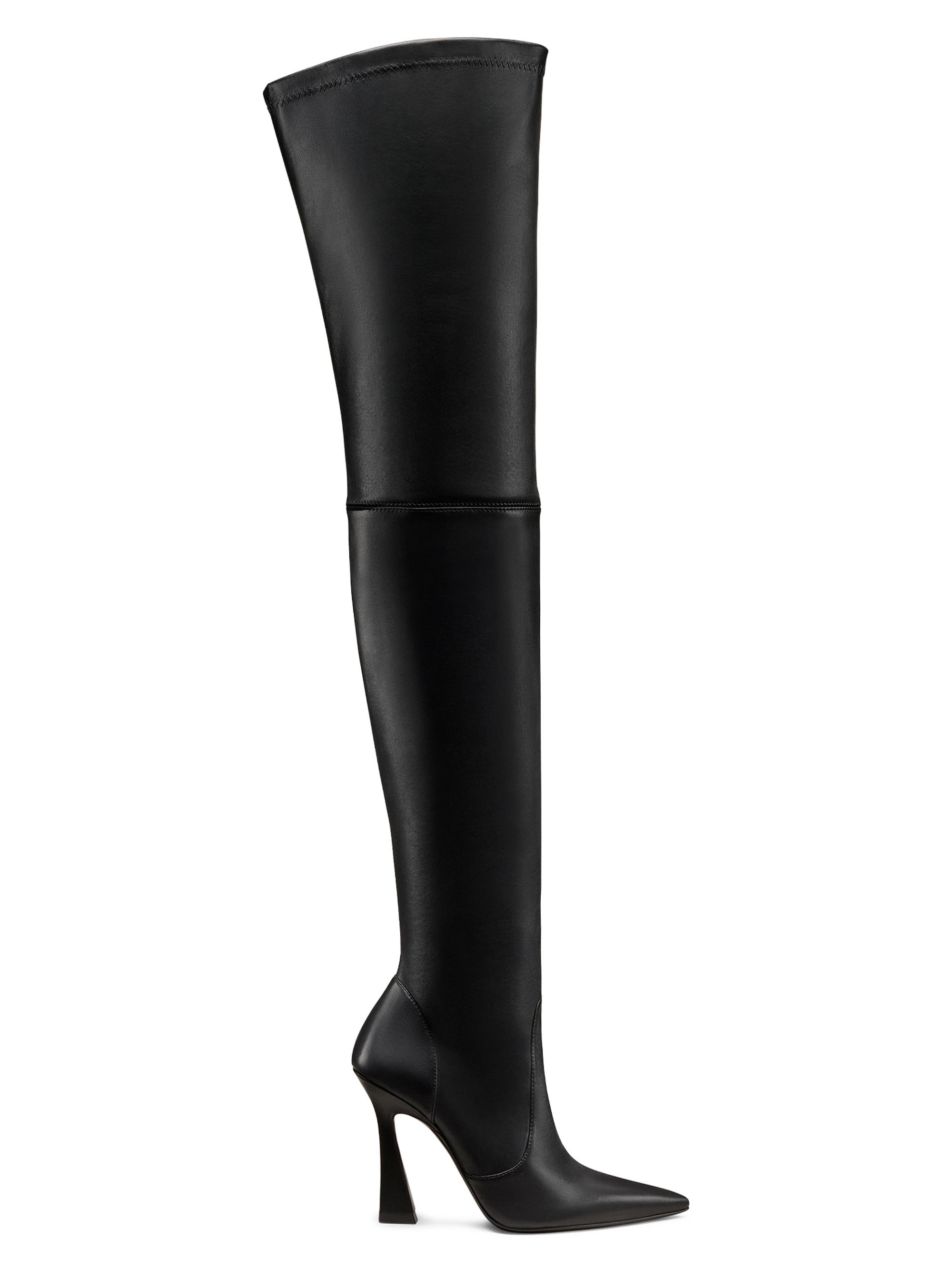 Stuart Weitzman Women's Ultravinnie 100MM Leather Over-The-Knee Boots - Black