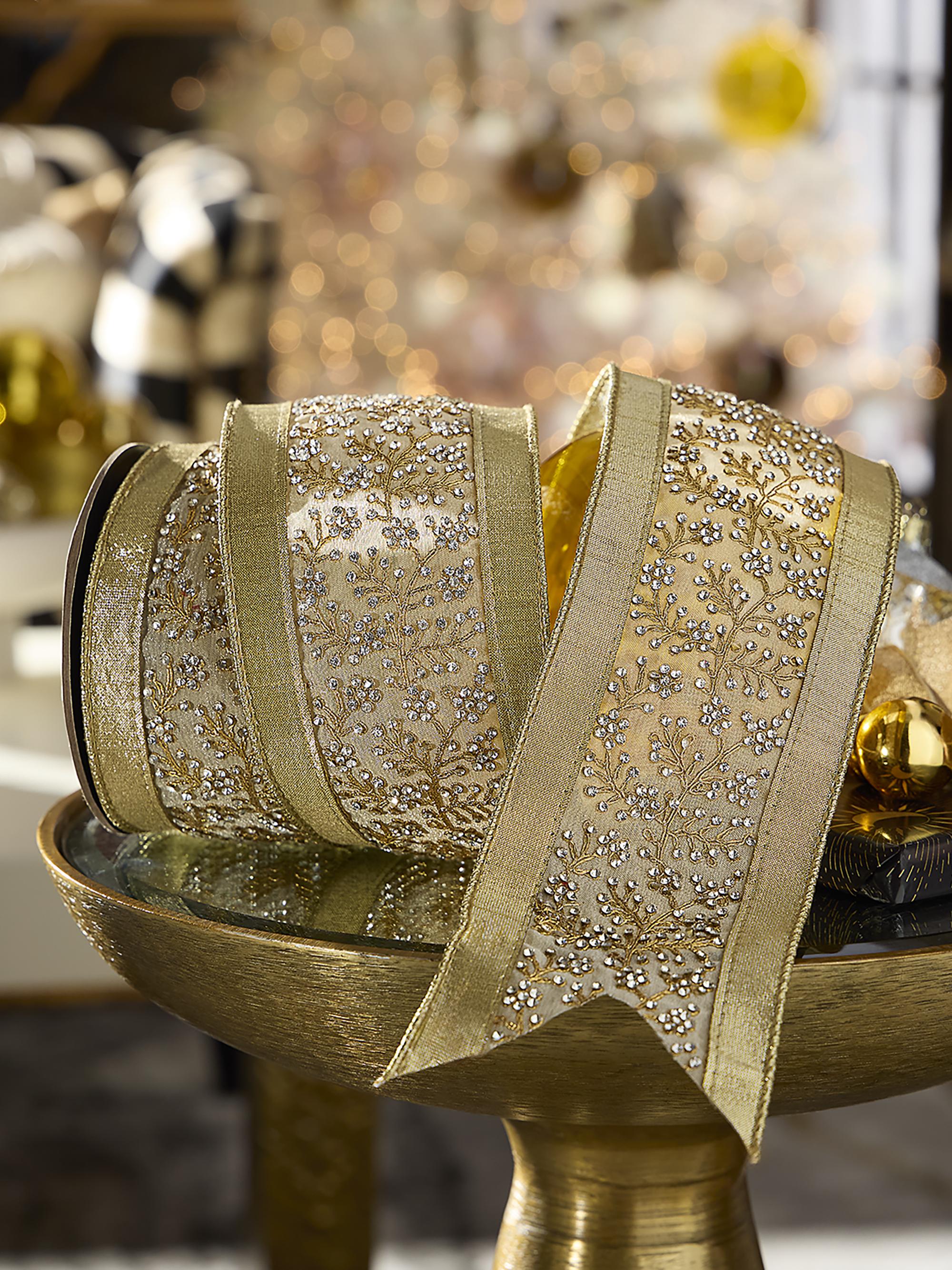 D. Stevens Metallic Embellished Ribbon